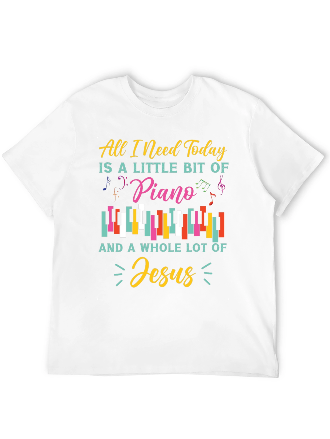 Black Piano and Jesus Graphic T-Shirt - Christian Music Lover Tee view 12