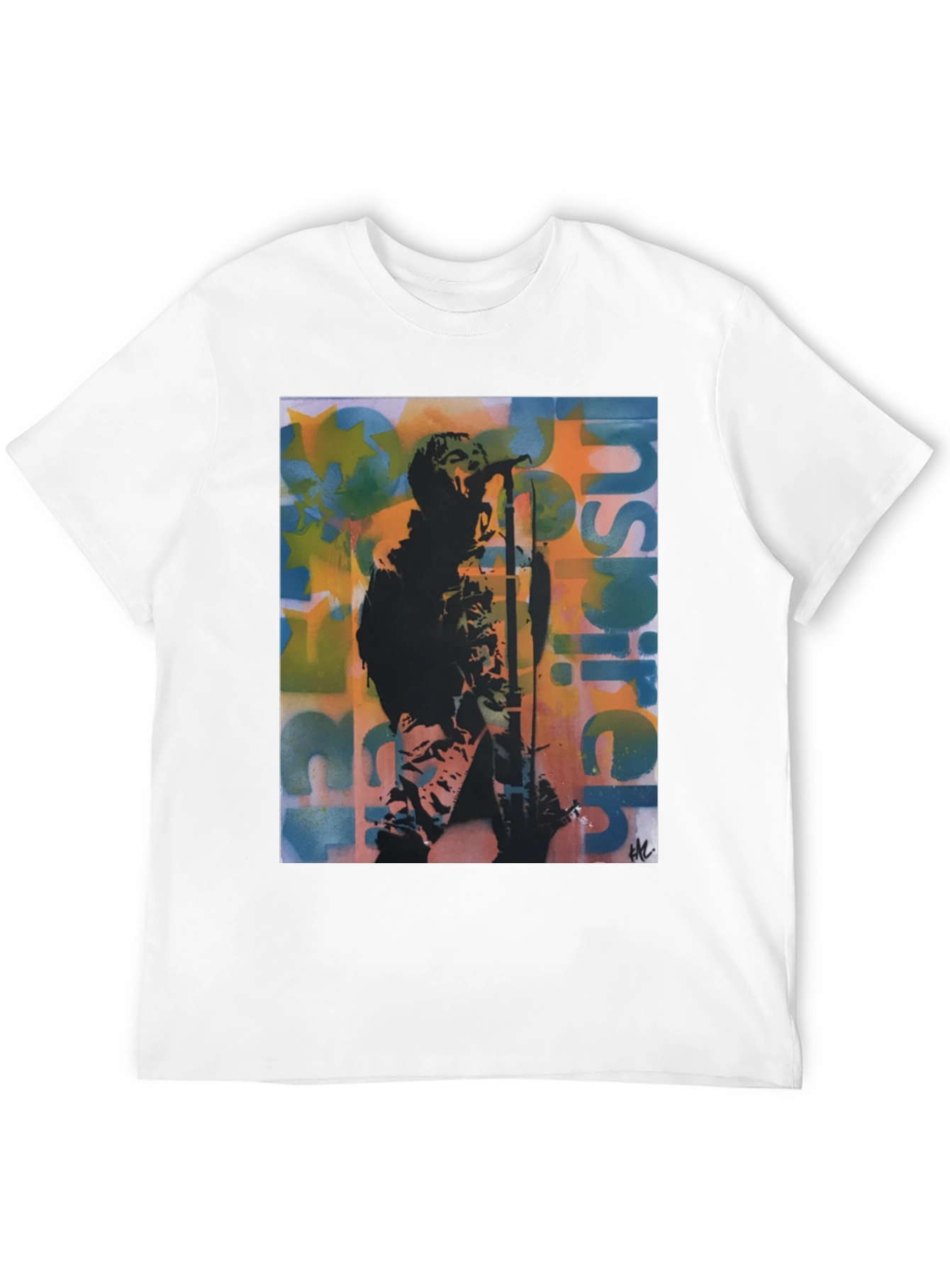 Black Indie Band Graphic Print Crew Neck T-Shirt view 12