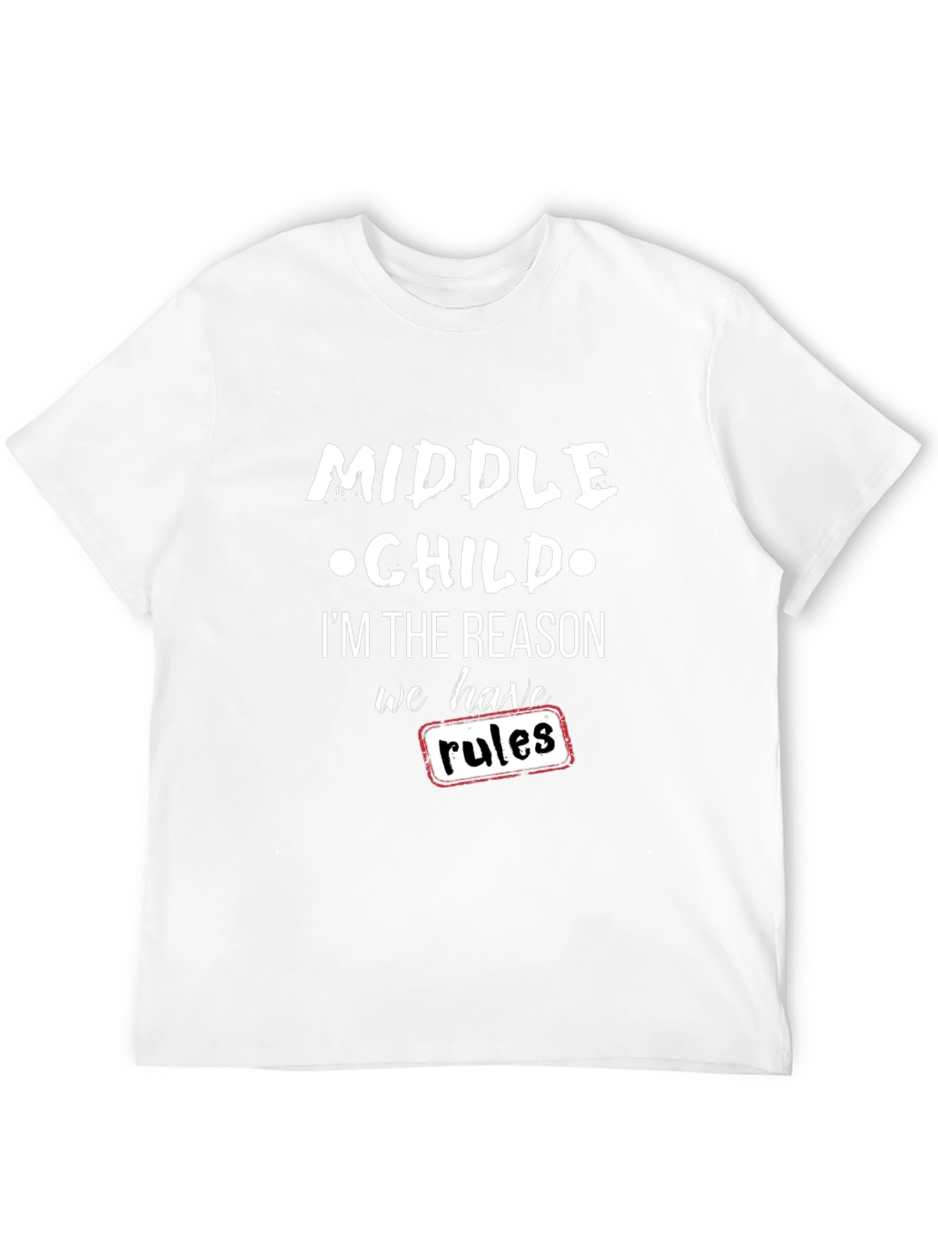 Black Middle Child Reason for Rules Black T-Shirt view 12
