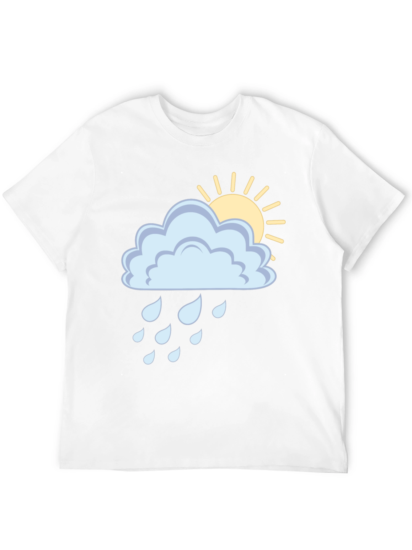 Black Cloud Rain Sun Graphic Tee - Black Unisex T-Shirt view 12