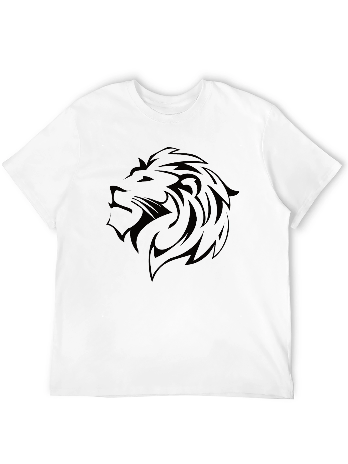 Black Lion Head Graphic Black T-Shirt view 12