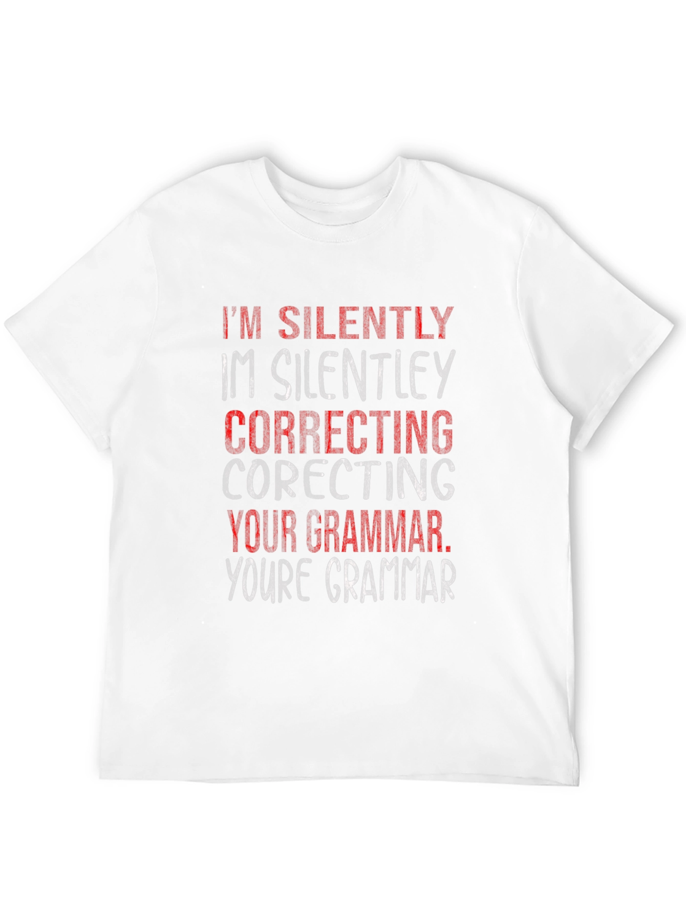 Black Silently Correcting Grammar Graphic Tee view 12