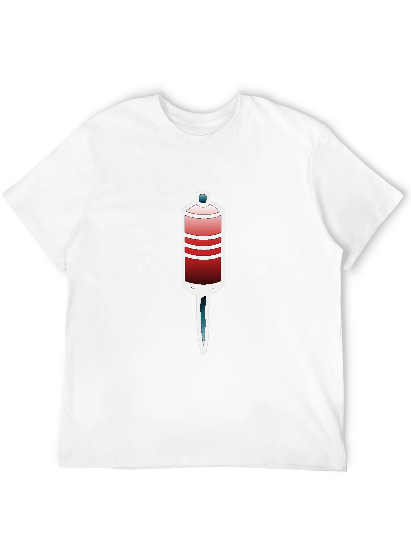 Black Unique Graphic Tee - Red and Blue Tube Design view 12