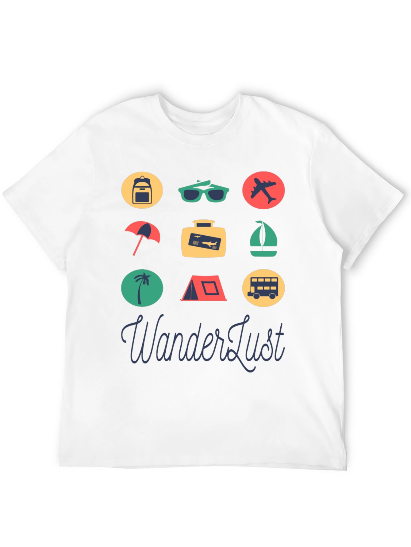 Black Wanderlust Travel Icon Graphic Tee view 12