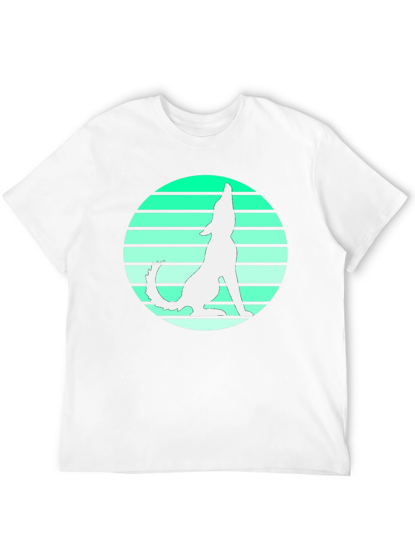 Black Retro Wolf Howl Graphic Tee - Black Cotton T-Shirt view 12