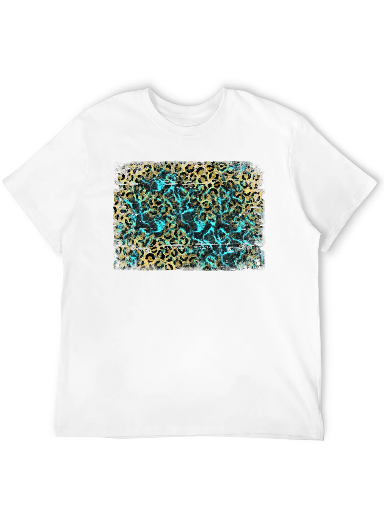 Black Leopard Print Tee - Turquoise Accent view 12