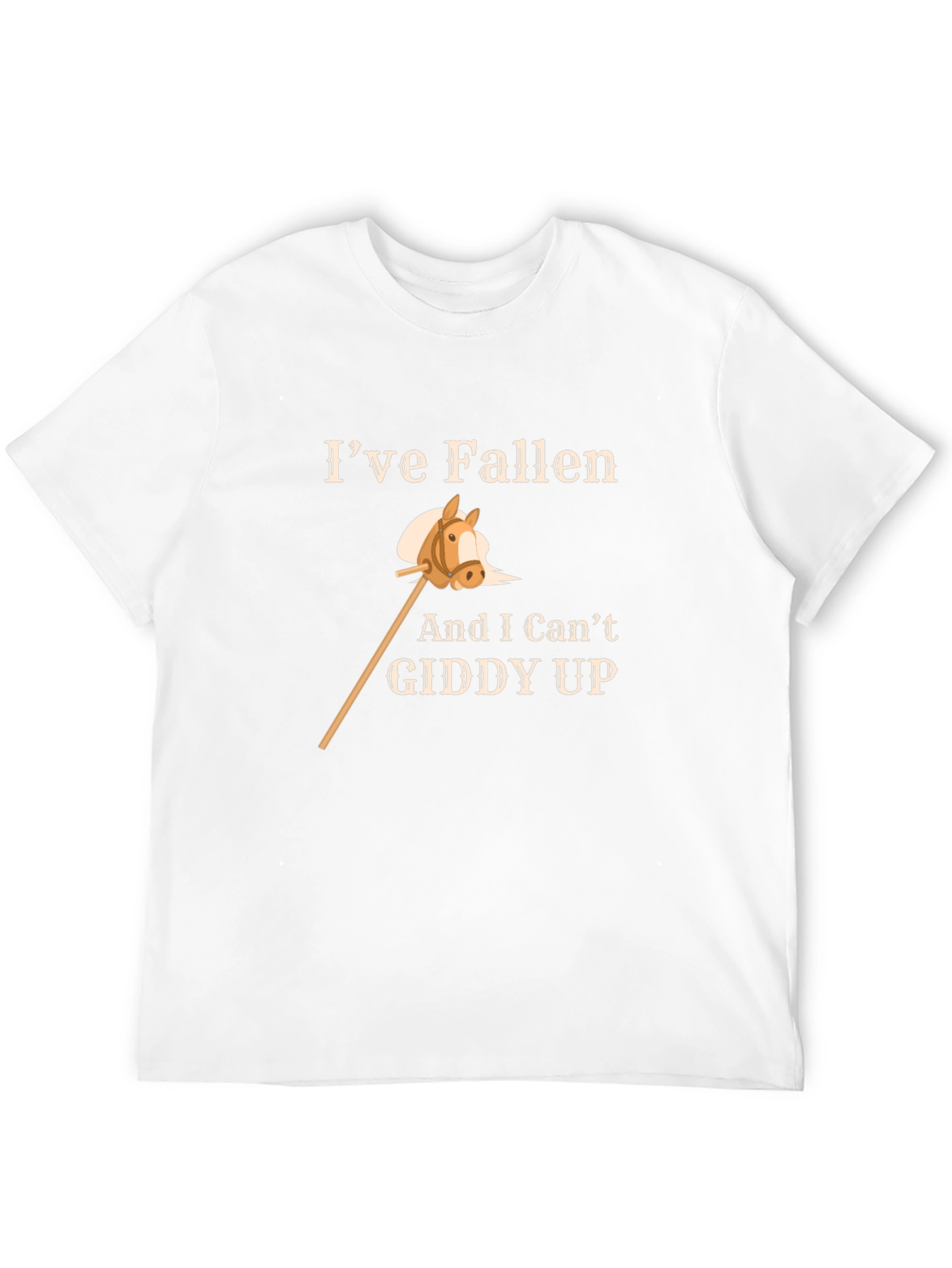 Black Funny Horse Stick T-Shirt - I've Fallen & I Can't Giddy Up view 12