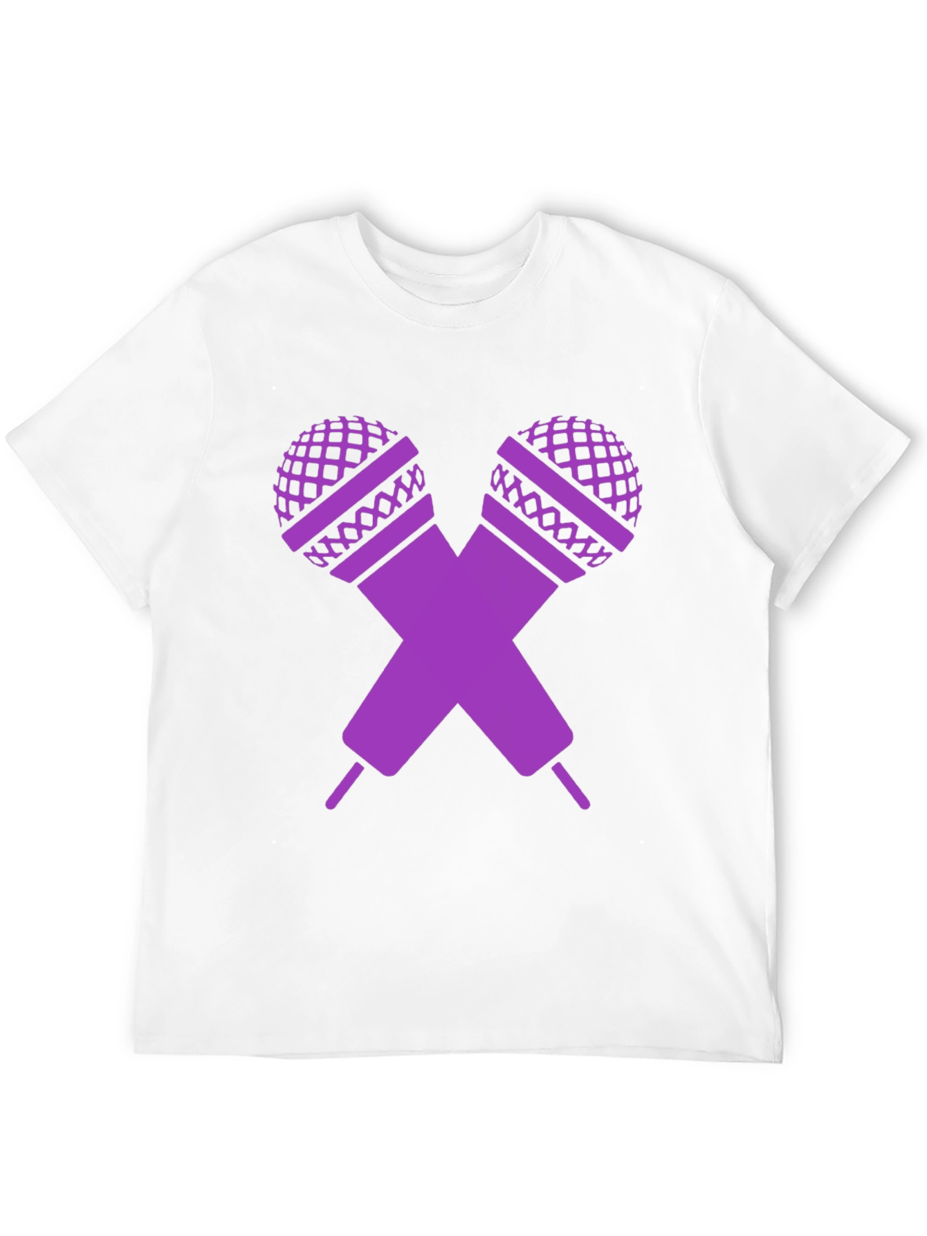 Black Purple Microphone Cross Graphic T-Shirt view 12