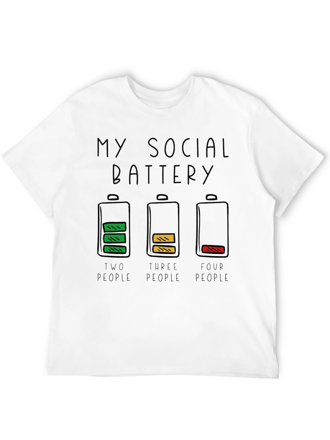Black Social Battery Graphic Tee - Introvert Humor view 12