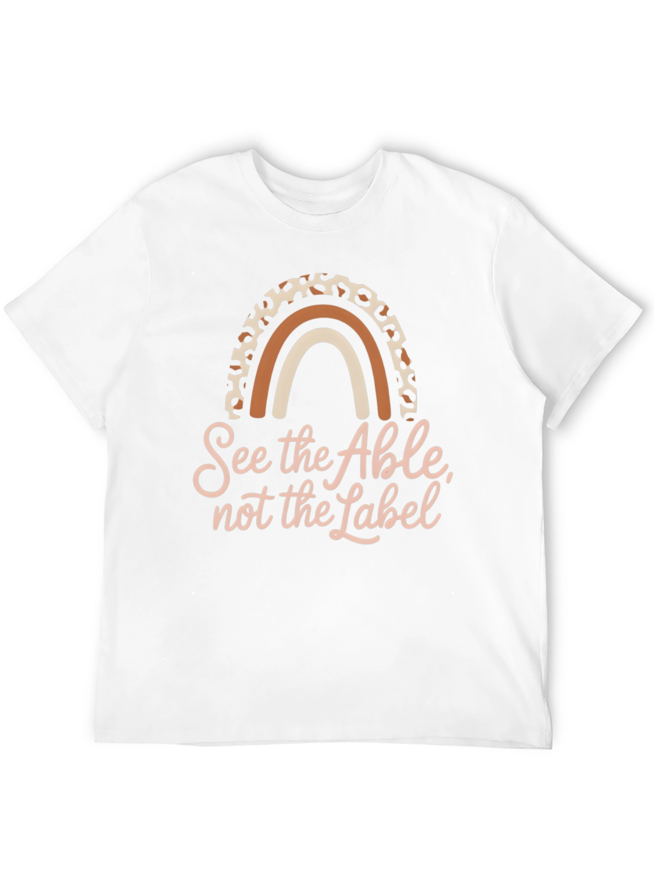 Black See the Able T-Shirt, Rainbow Design, Black view 12