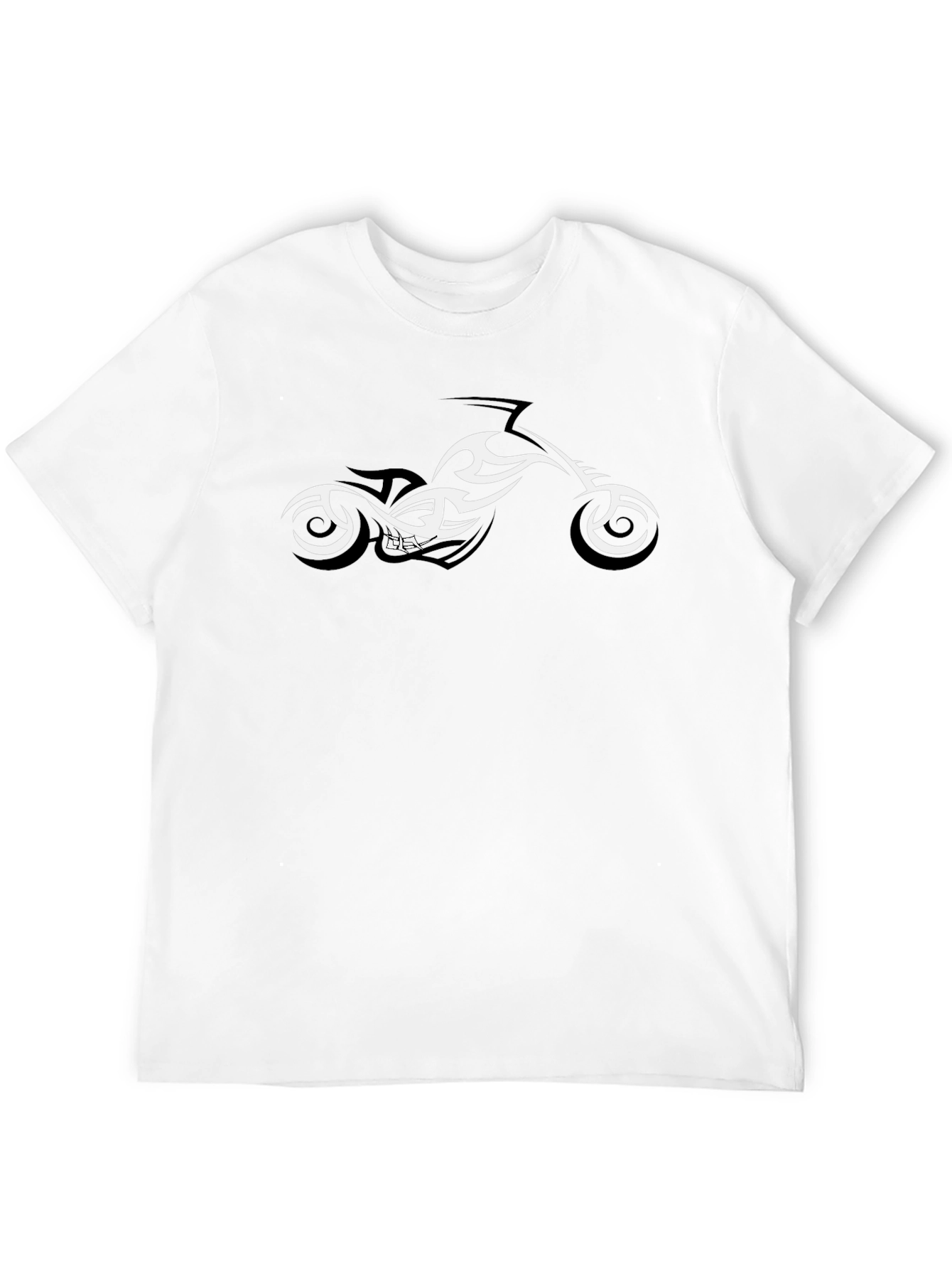 Black Motorcycle Tribal Art Black T-Shirt view 12