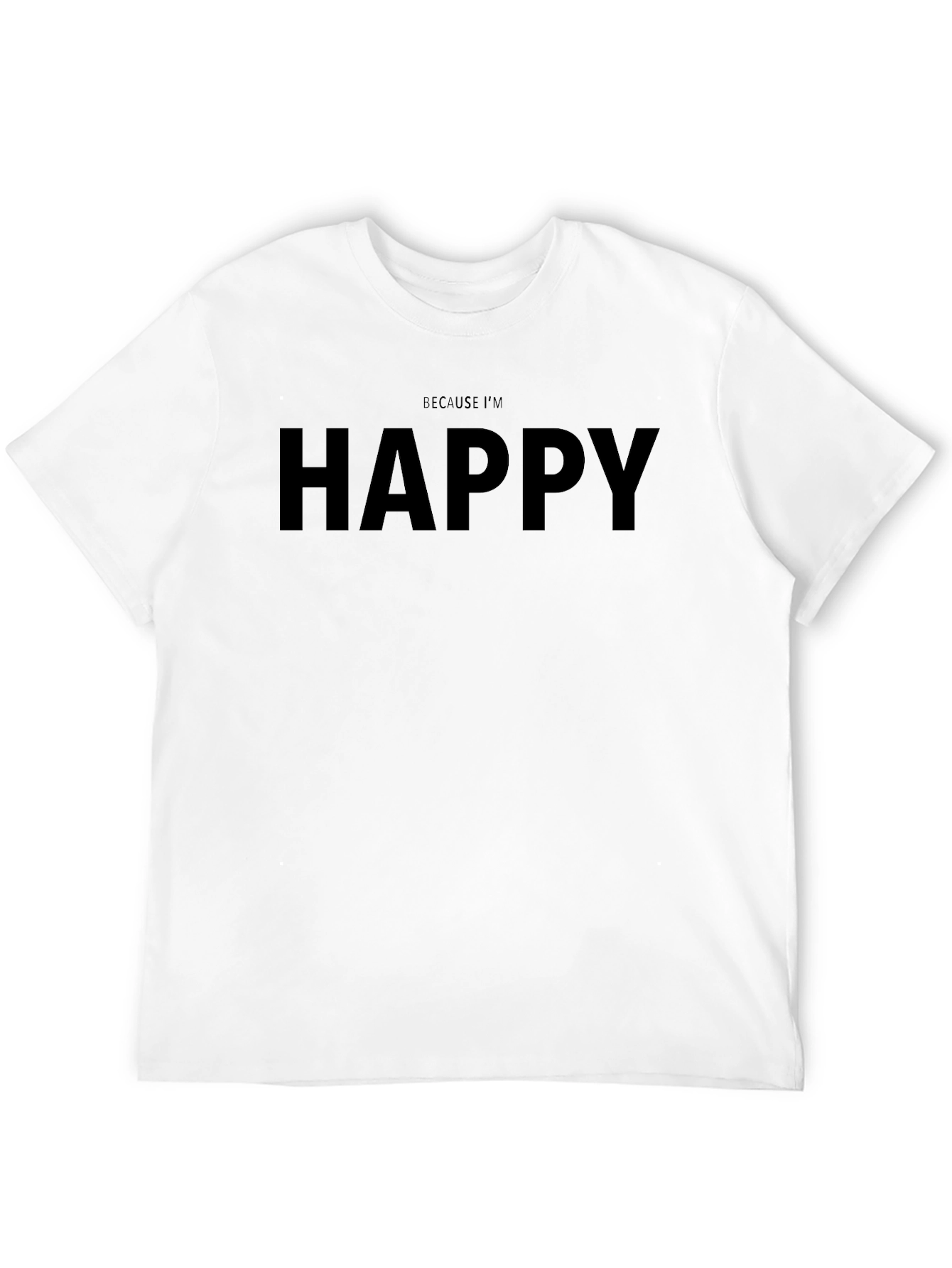 Black Happy Graphic Tee - Mens Casual Cotton T-Shirt view 12