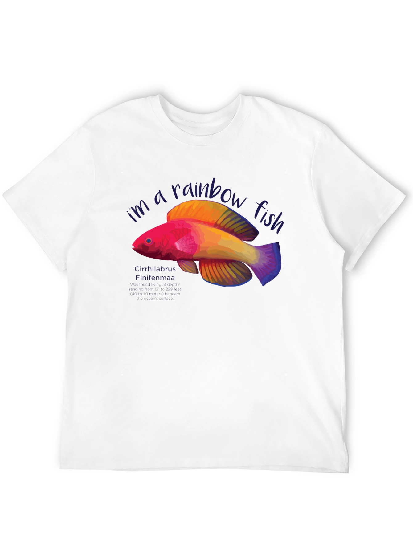 Black Rainbow Fish Graphic Tee - Unique Design view 12