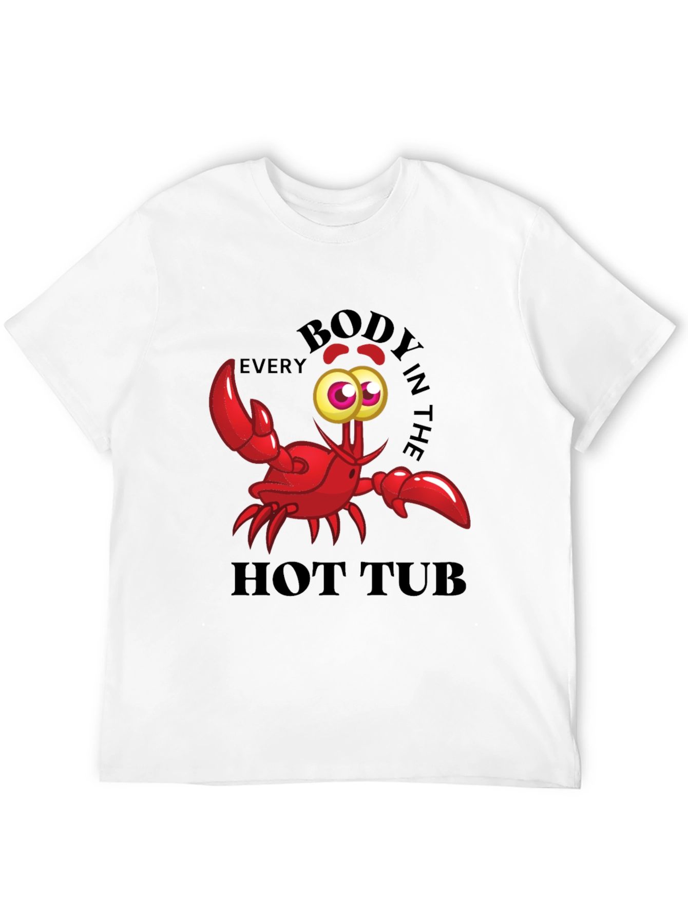 Black Funny Crab Hot Tub T-Shirt view 12