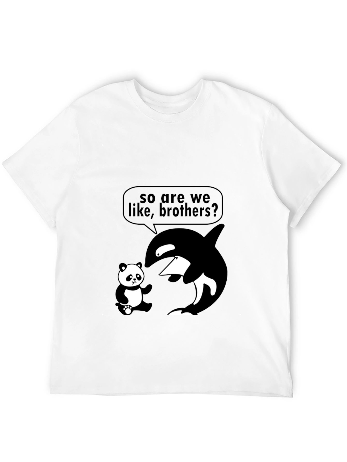 Black Funny Orca Panda Brother T-Shirt view 12