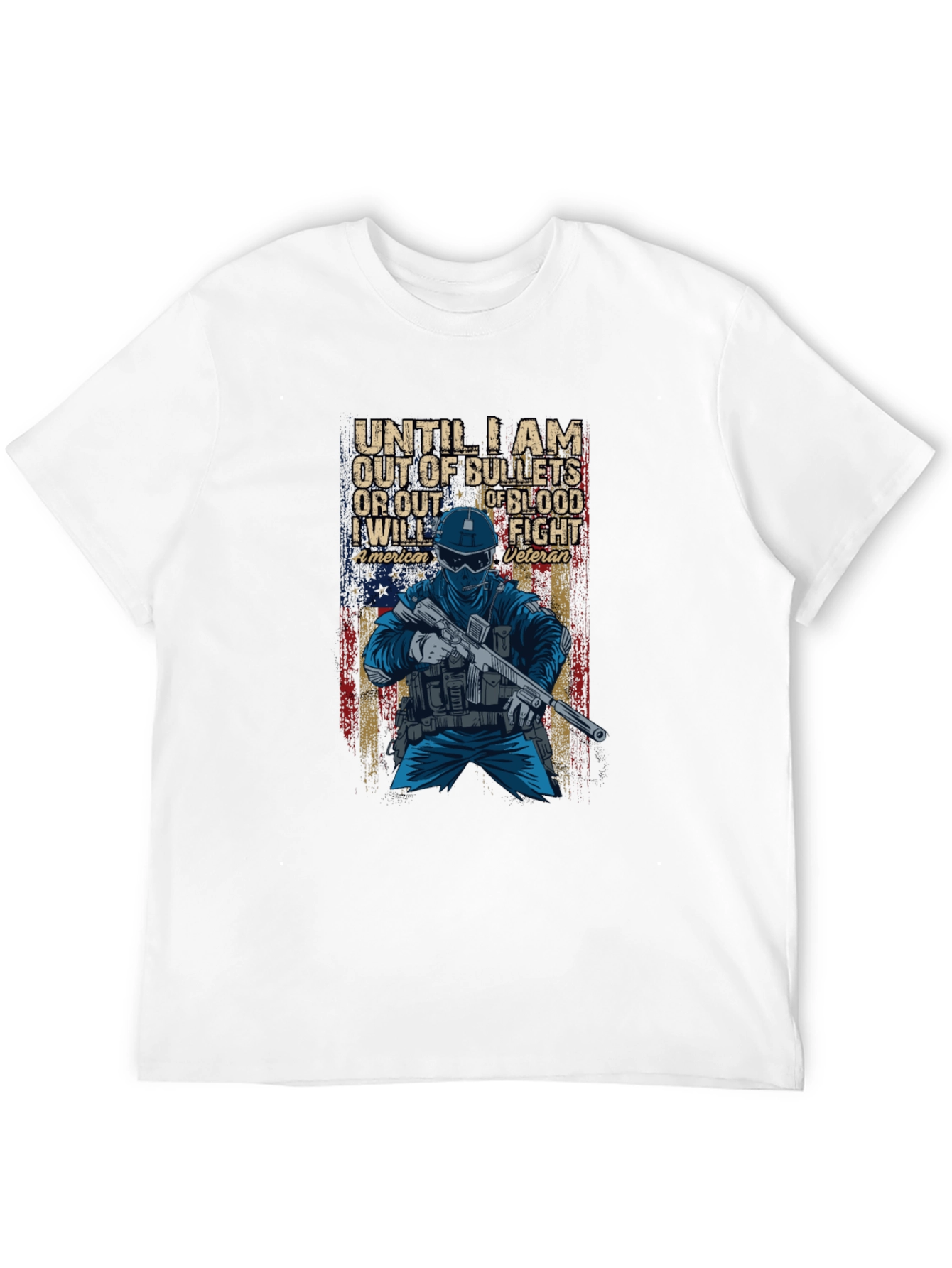 Black American Veteran Graphic T-Shirt view 12