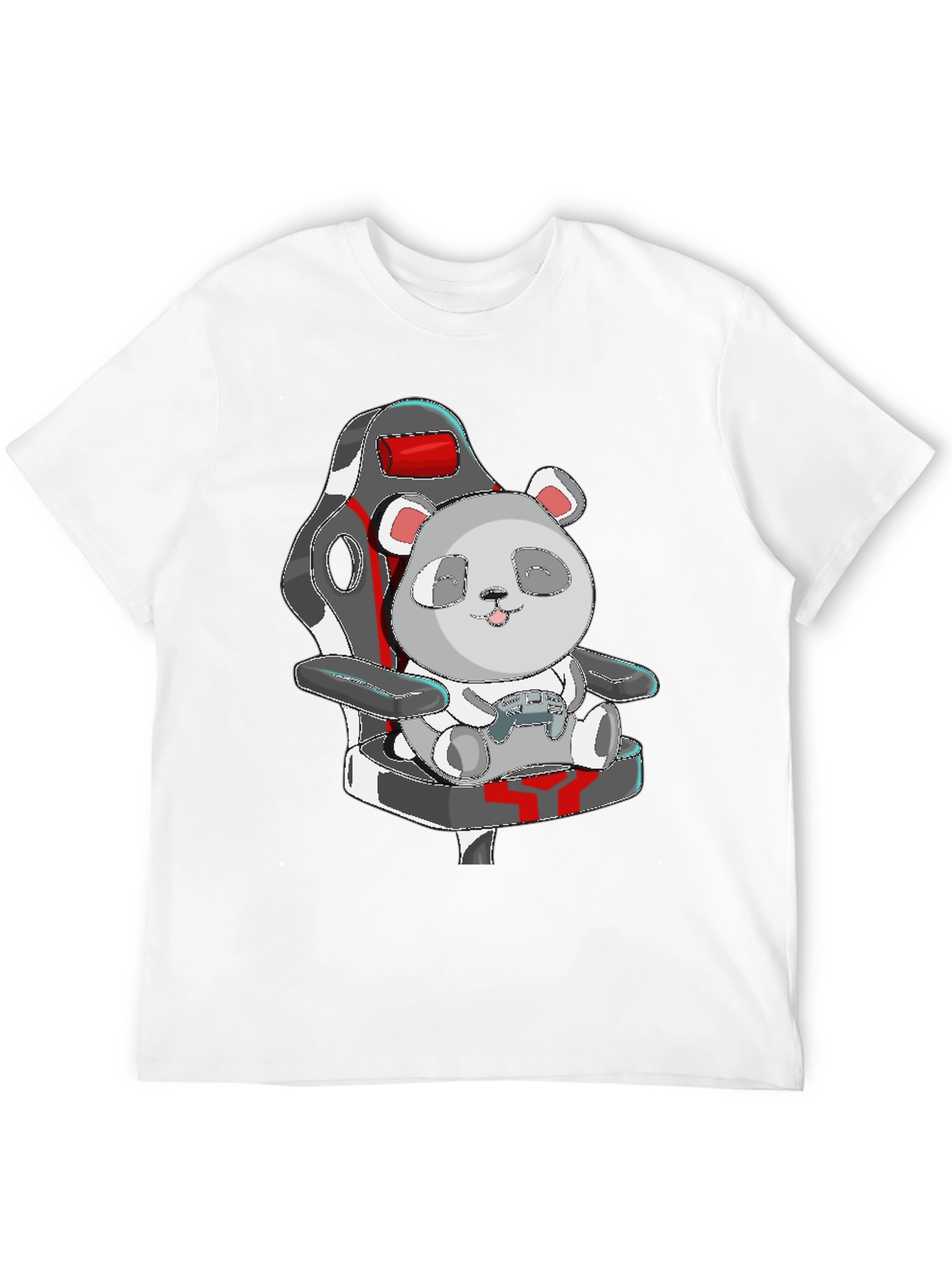 Black Panda Gamer T-Shirt - Cute Cartoon Graphic Tee view 12