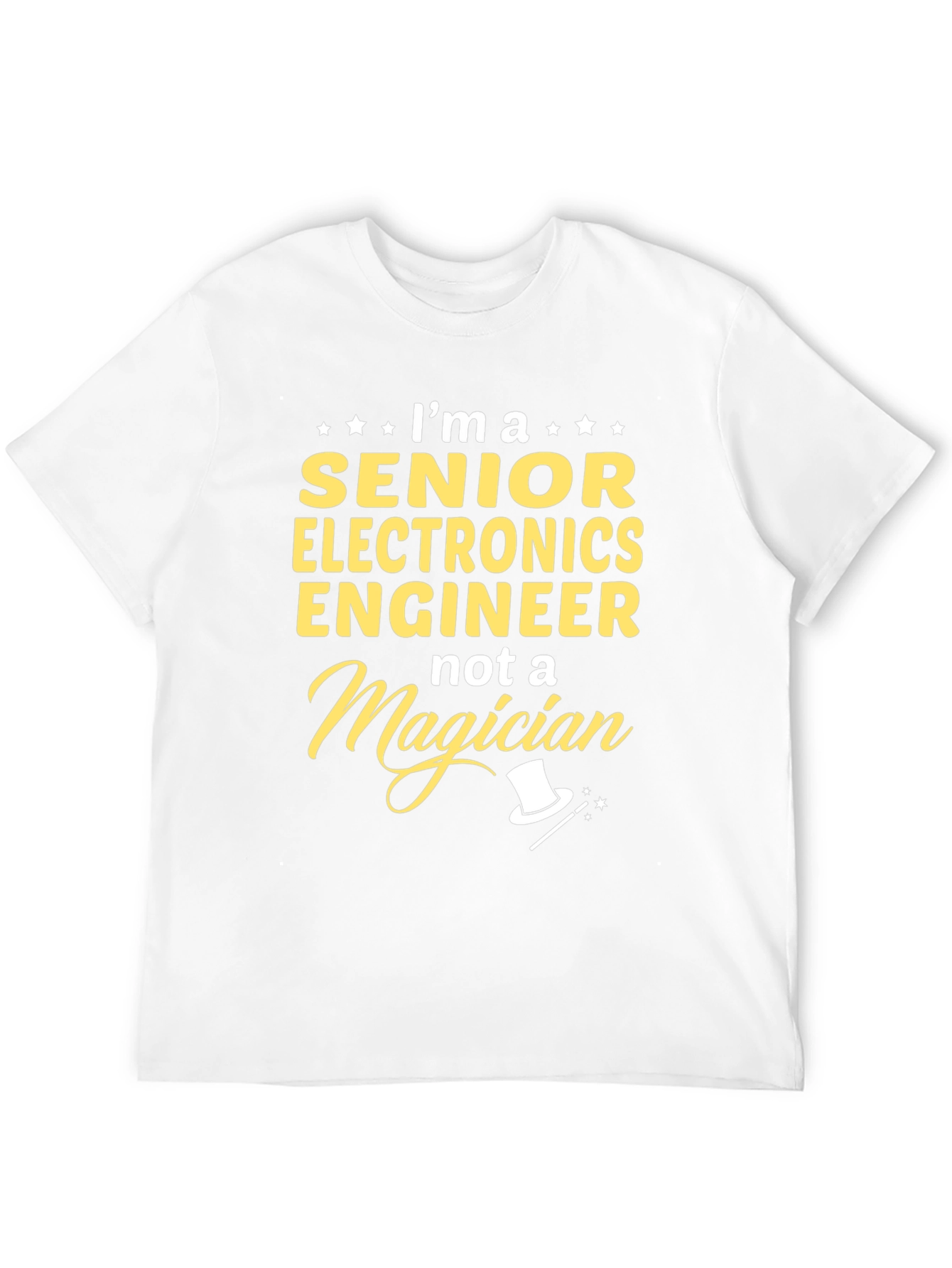 Black Senior Electronics Engineer T-Shirt - Funny Magician Tee view 12
