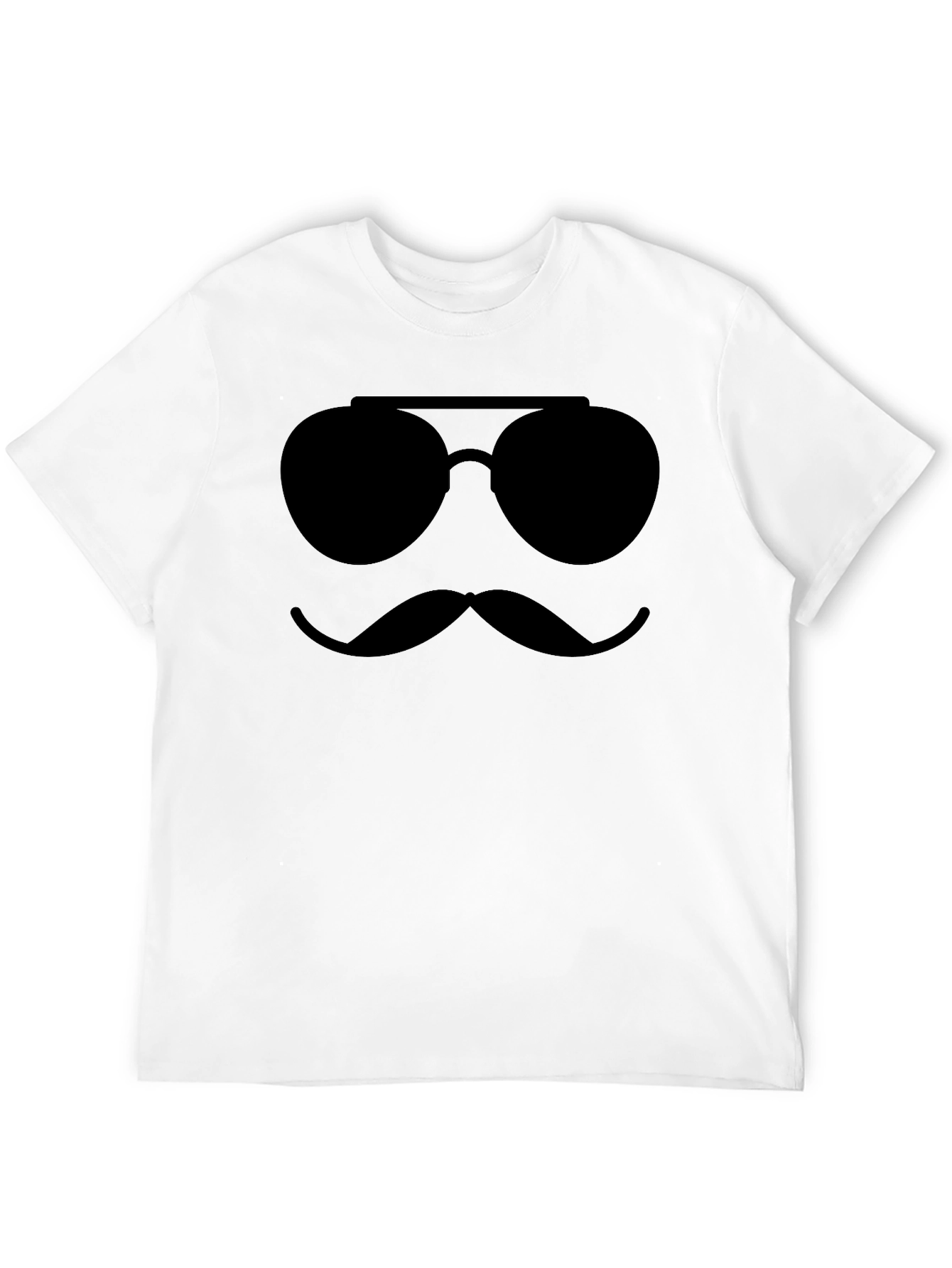 Black Cool Shades & Stache T-Shirt - Black Novelty Tee view 12