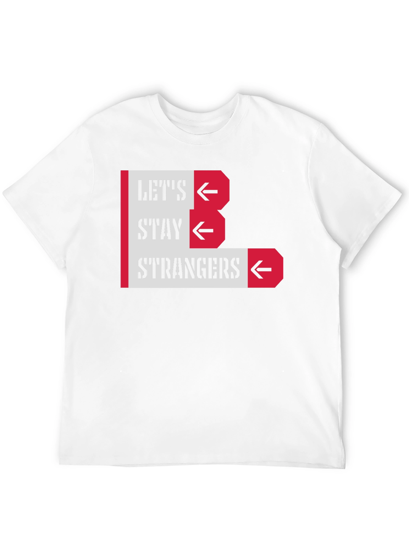 Black Let's Stay Strangers Graphic Tee - Black Unisex T-Shirt view 12