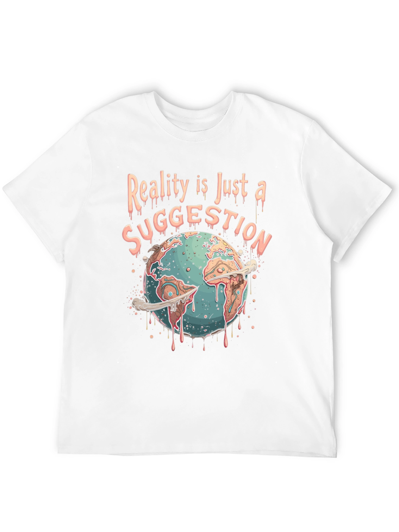 Black Reality Suggestion Graphic Tee - Earth Melting view 12