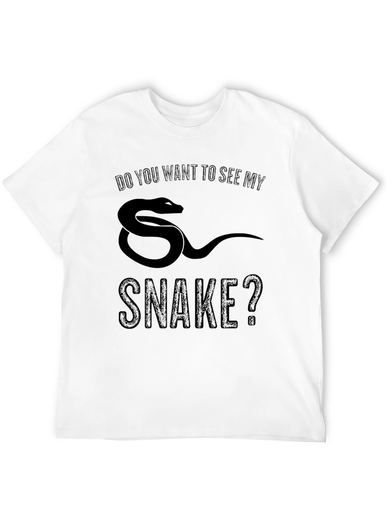 Black Do You Want To See My Snake? Graphic Tee view 12
