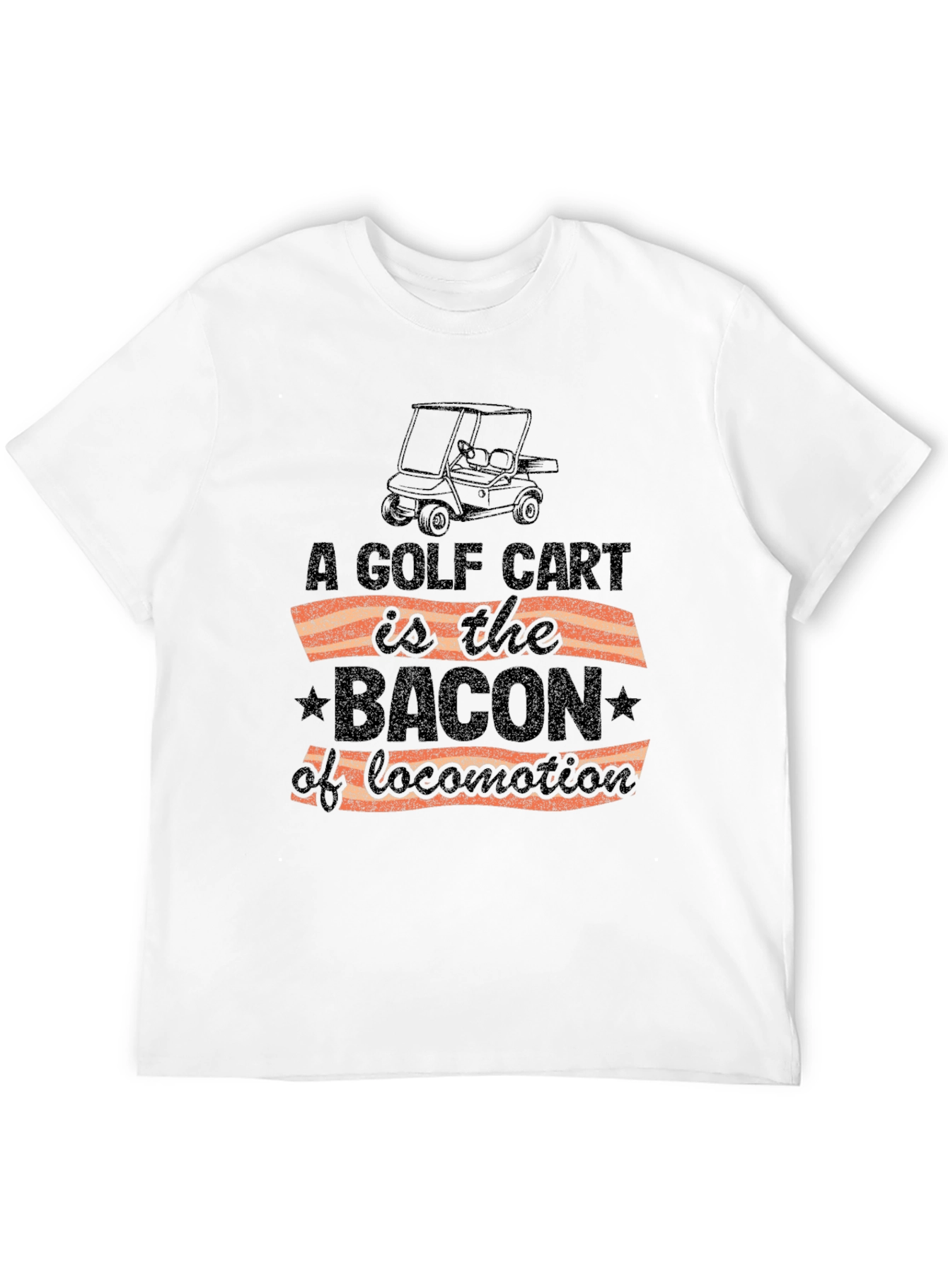 Black Golf Cart Bacon T-Shirt view 12