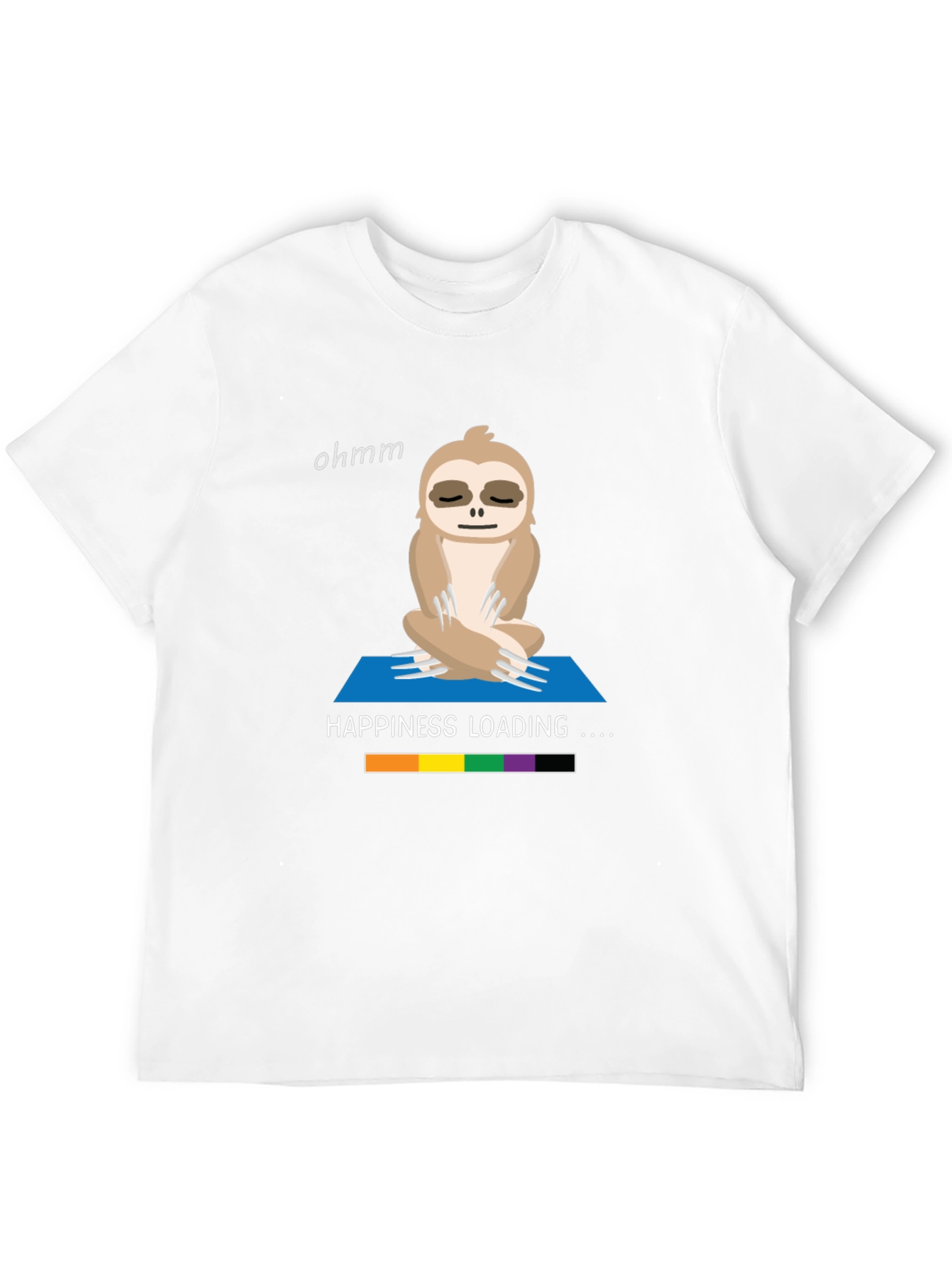 Black Yoga Sloth T-Shirt - Happiness Loading Graphic Tee view 12