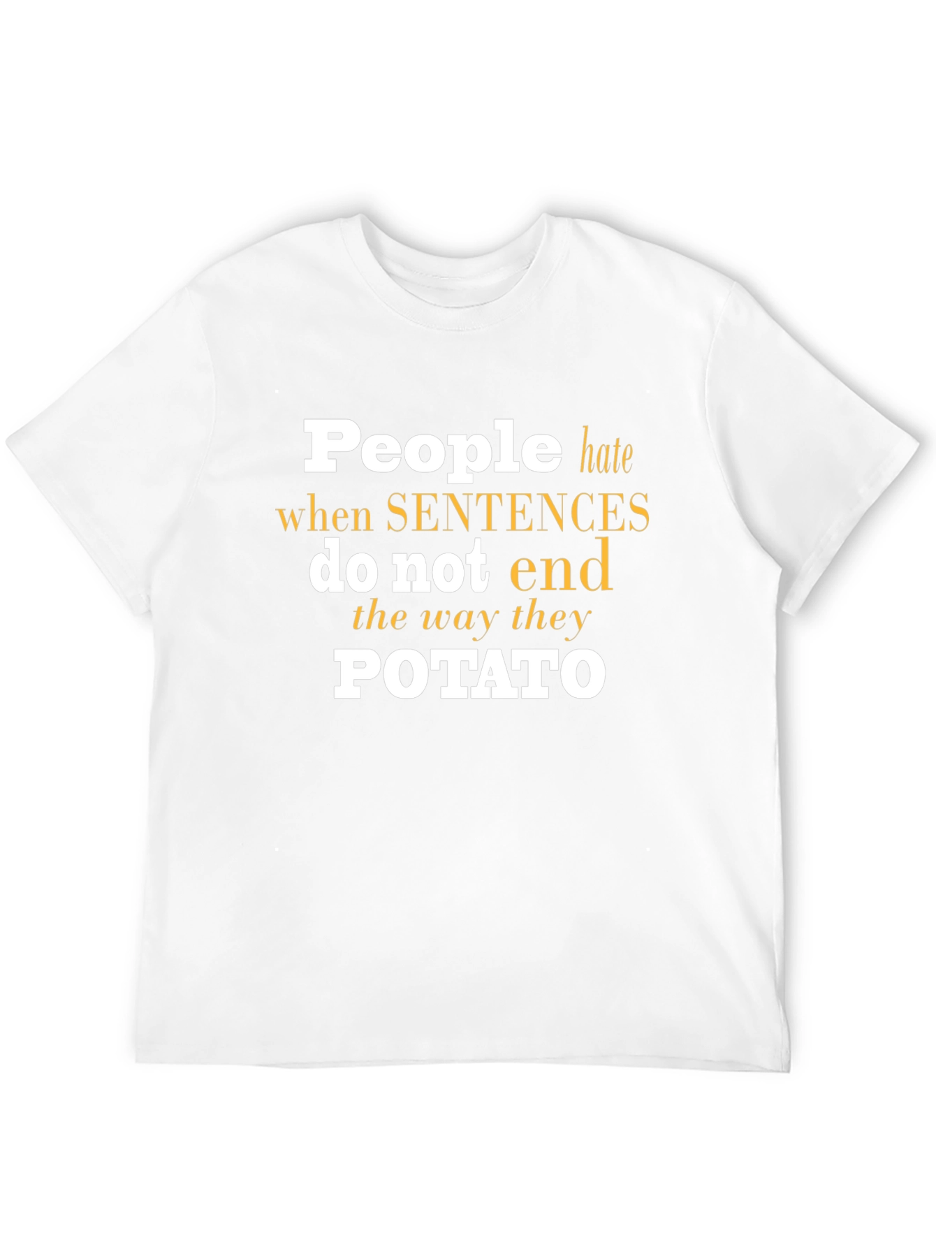 Black Funny Potato Sentence T-Shirt - Novelty Humor Tee view 12