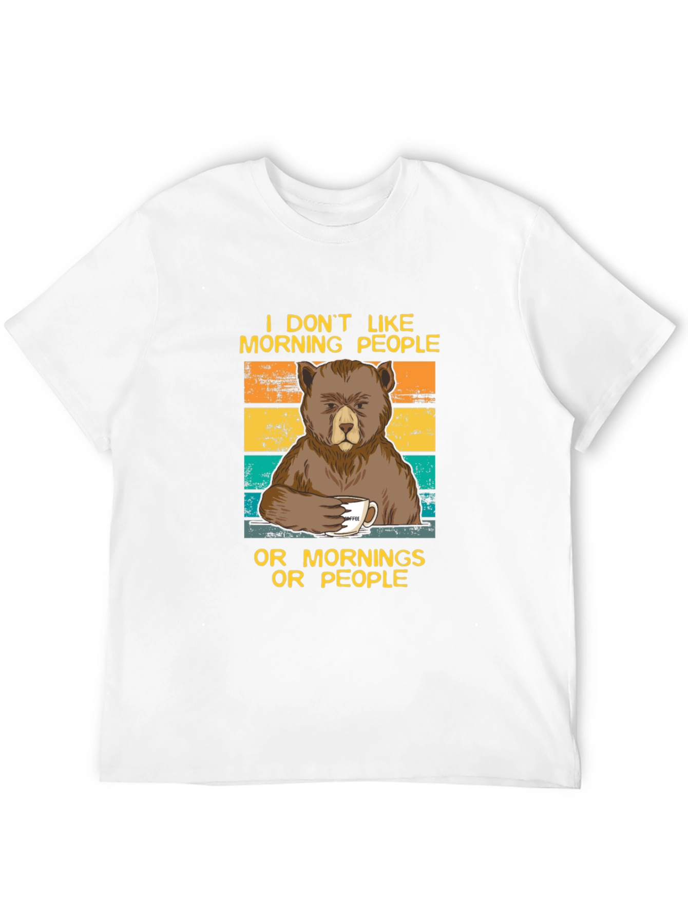 Black Funny Bear Coffee T-Shirt - I Don't Like Morning People Tee view 12