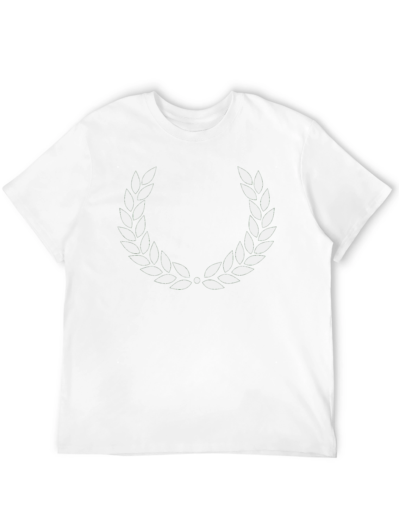 Black Black T-Shirt with White Laurel Wreath Design view 12