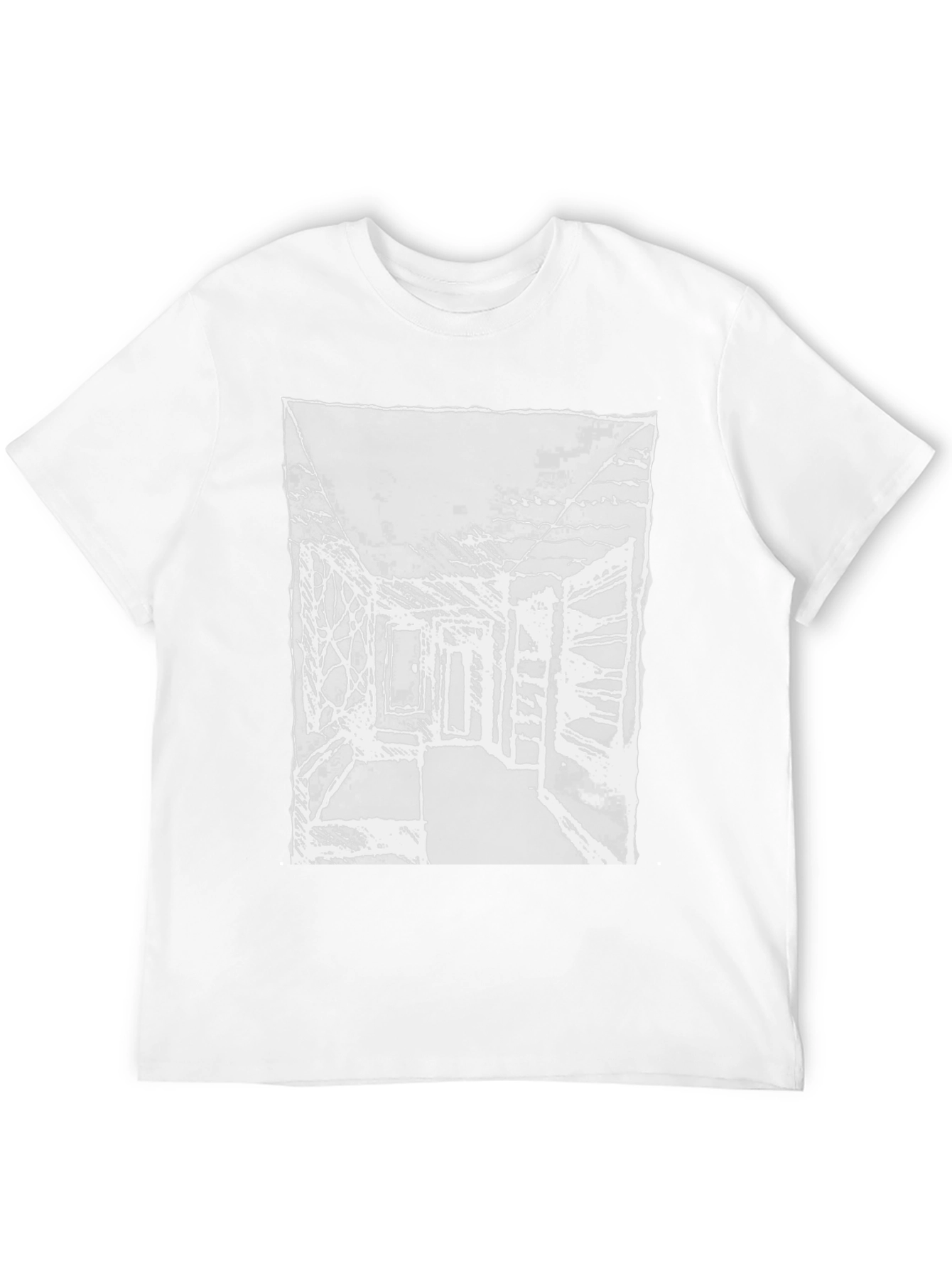 Black Abstract Sketch Graphic Print Black Cotton T-Shirt view 12