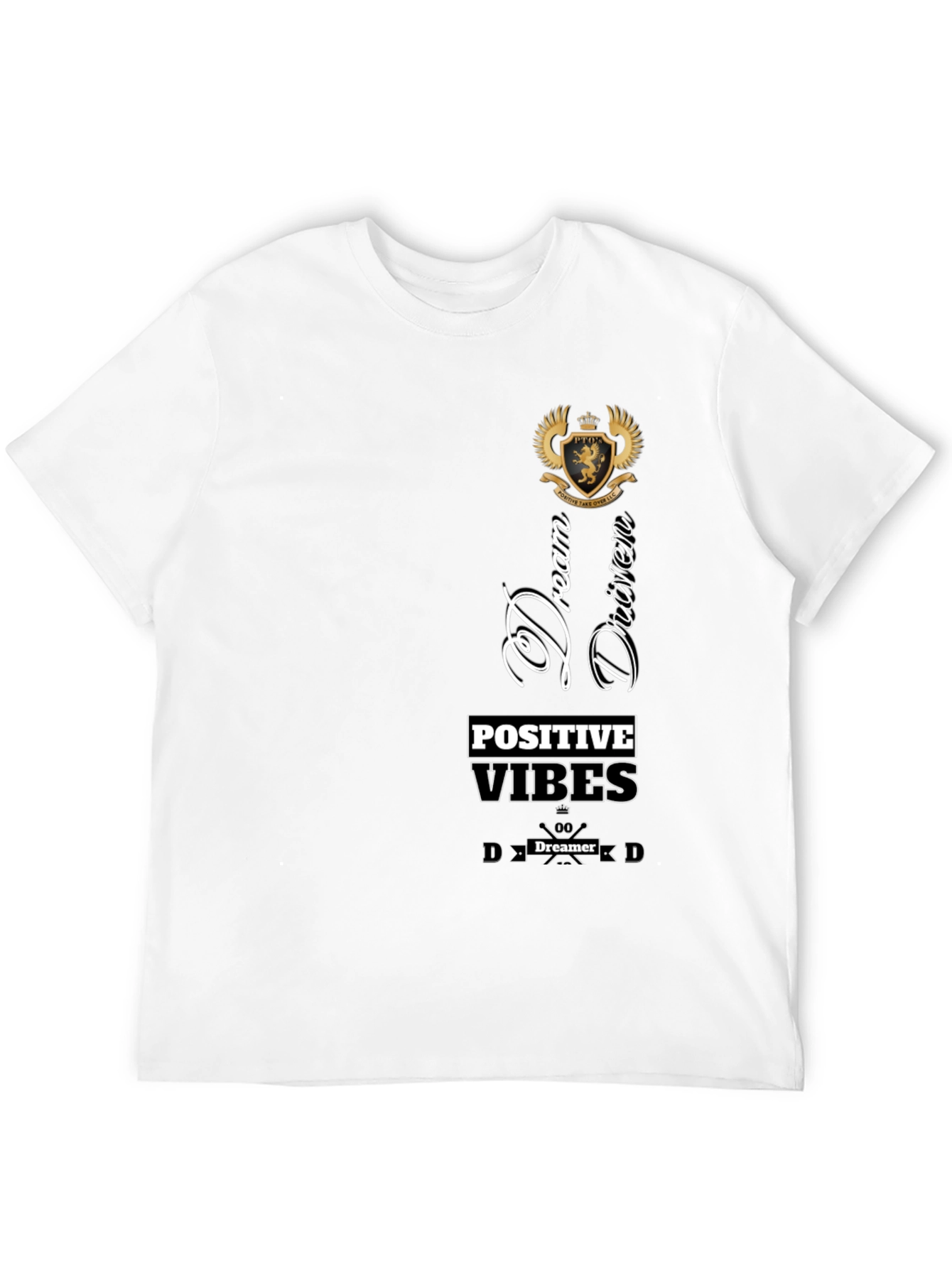 Black Dream Driven Positive Vibes Black Tee view 12