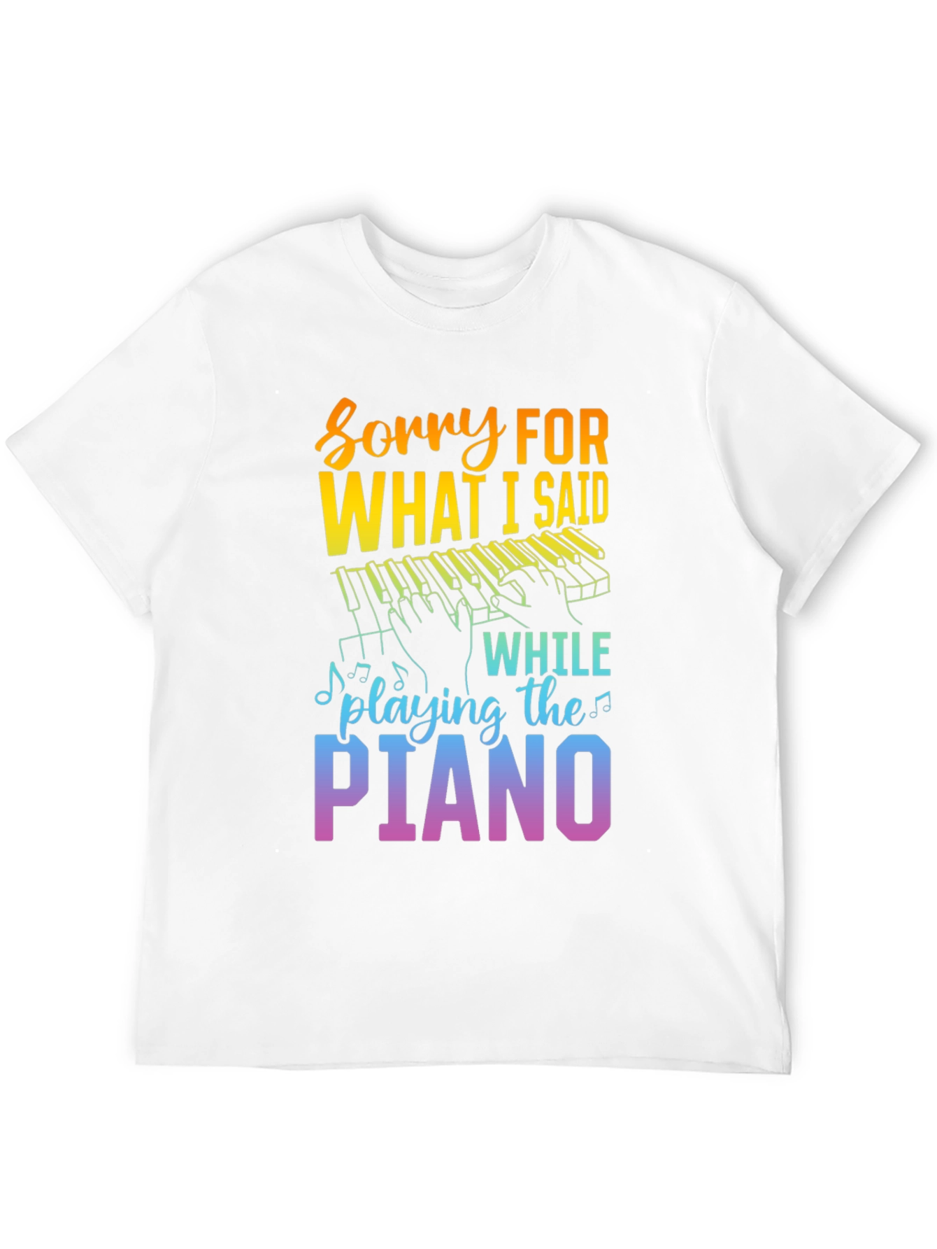 Black Sorry For What I Said Piano Player Graphic Tee view 12