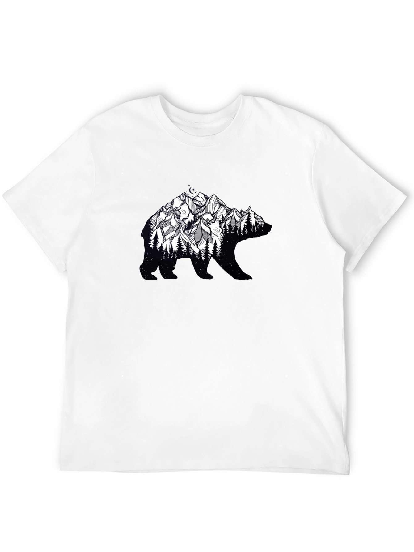 Black Bear Silhouette Mountain Graphic Tee - Nature Inspired view 12