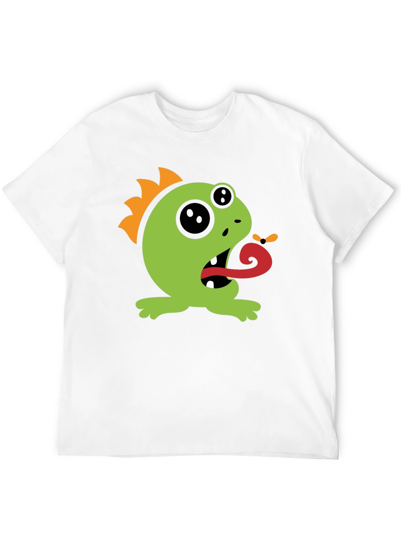 Black Monster Tongue Black T-Shirt - Fun Cartoon Graphic Tee view 12