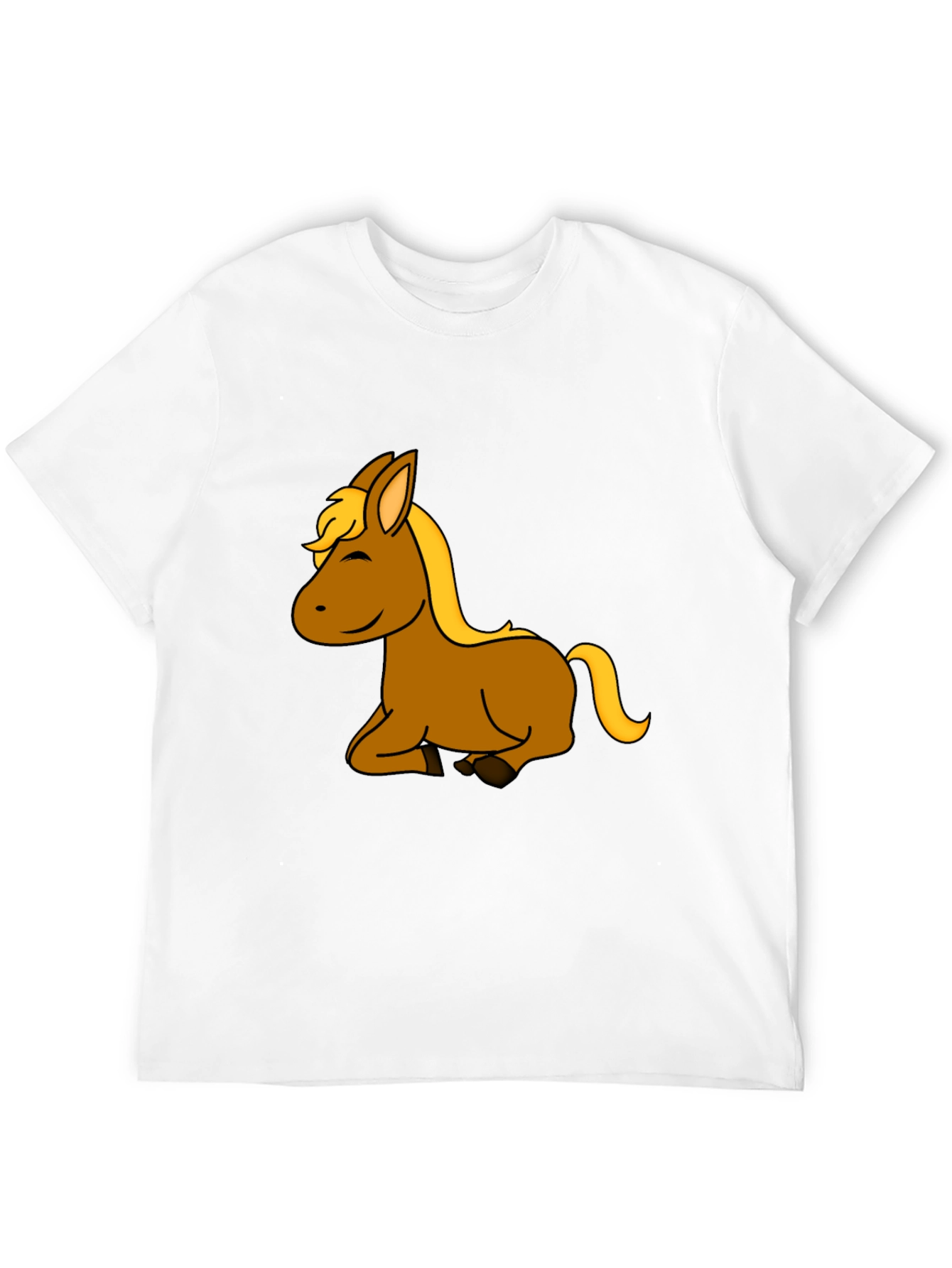 Black Cartoon Horse Graphic T-Shirt view 12