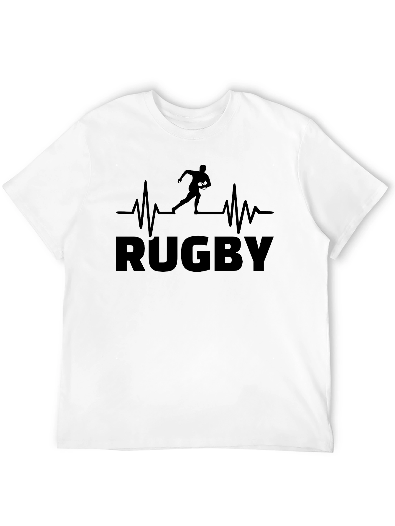 Black Rugby Heartbeat T-Shirt - Black Graphic Tee view 12