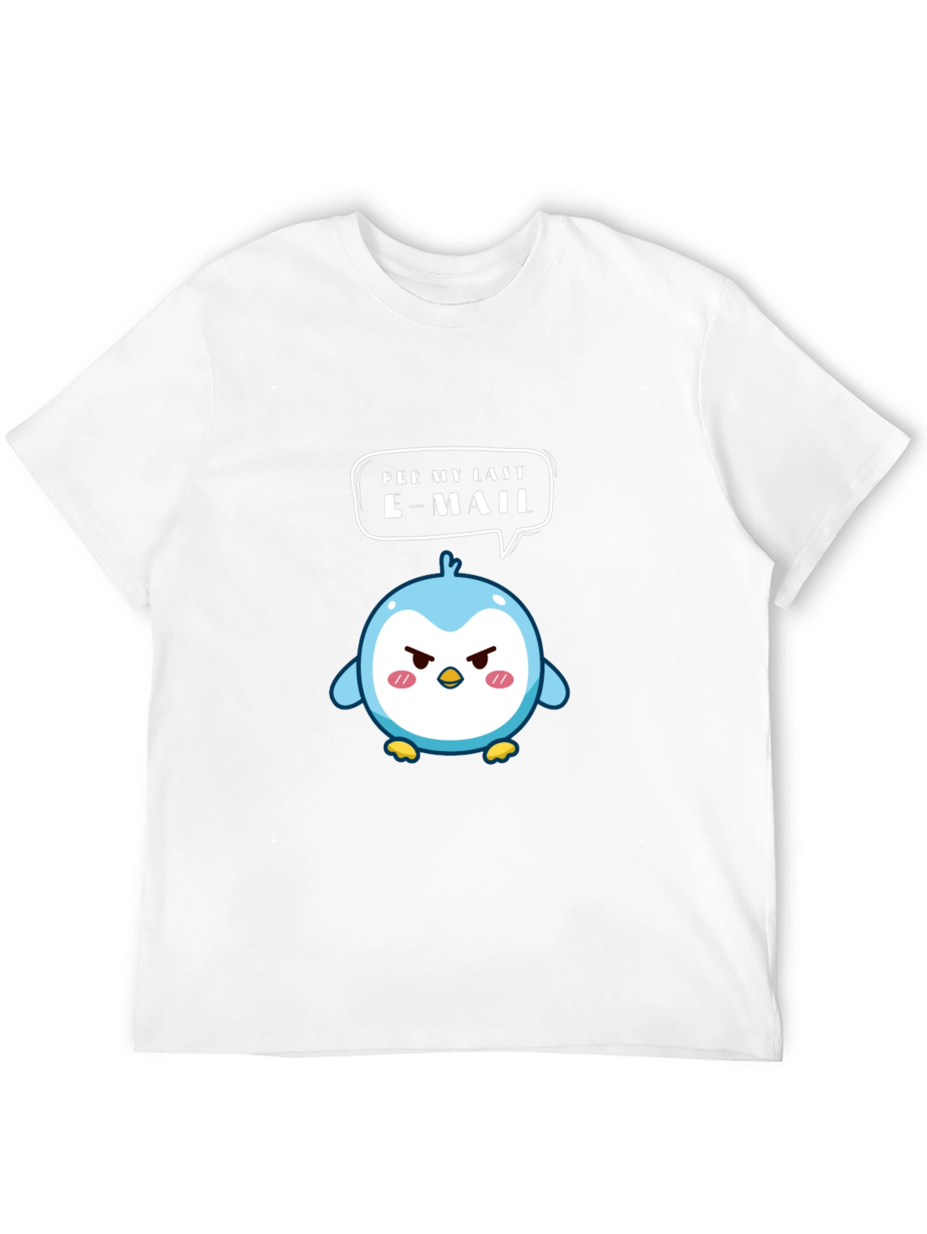 Black Angry Email Penguin Graphic T-Shirt view 12