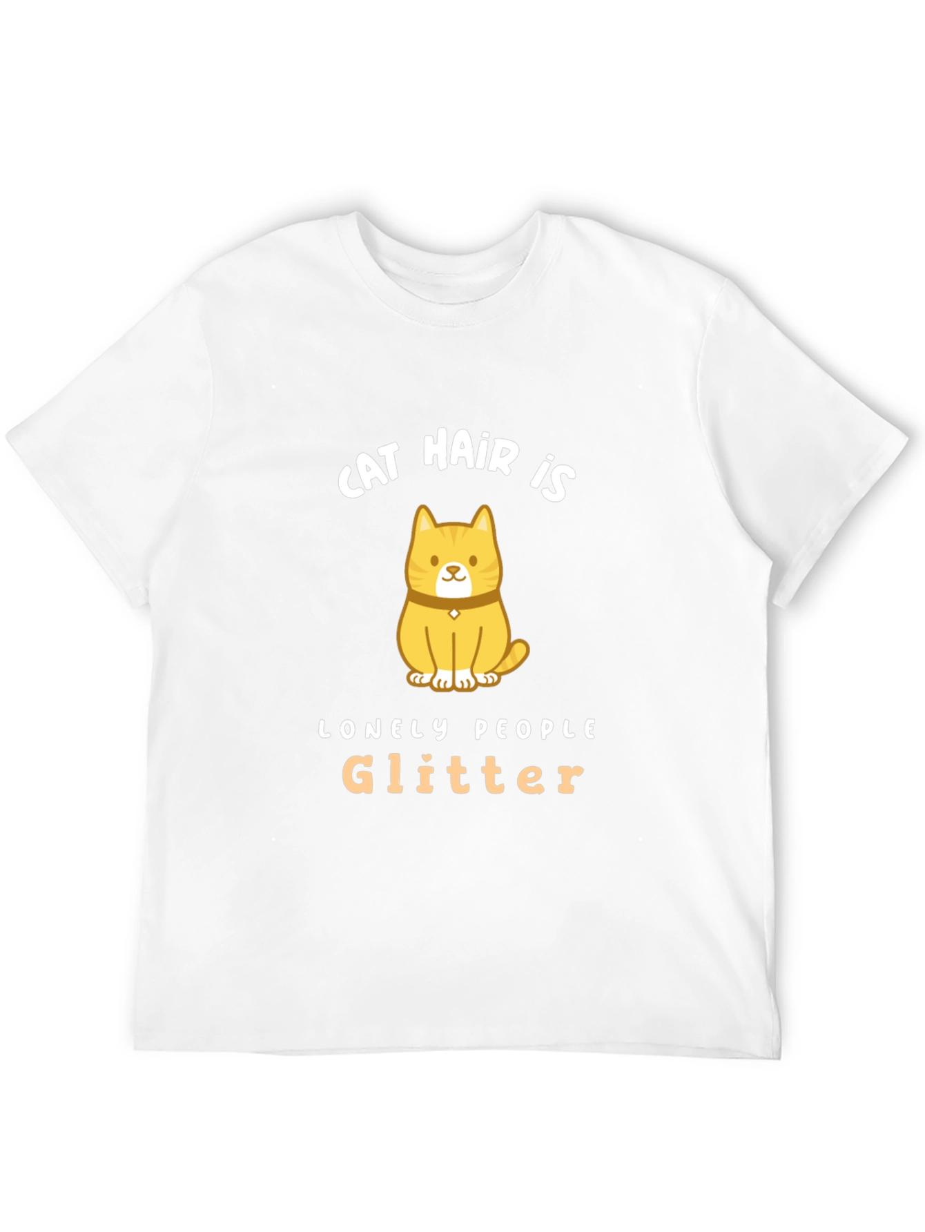 Black Cat Hair is Lonely People Glitter Black T-Shirt view 12