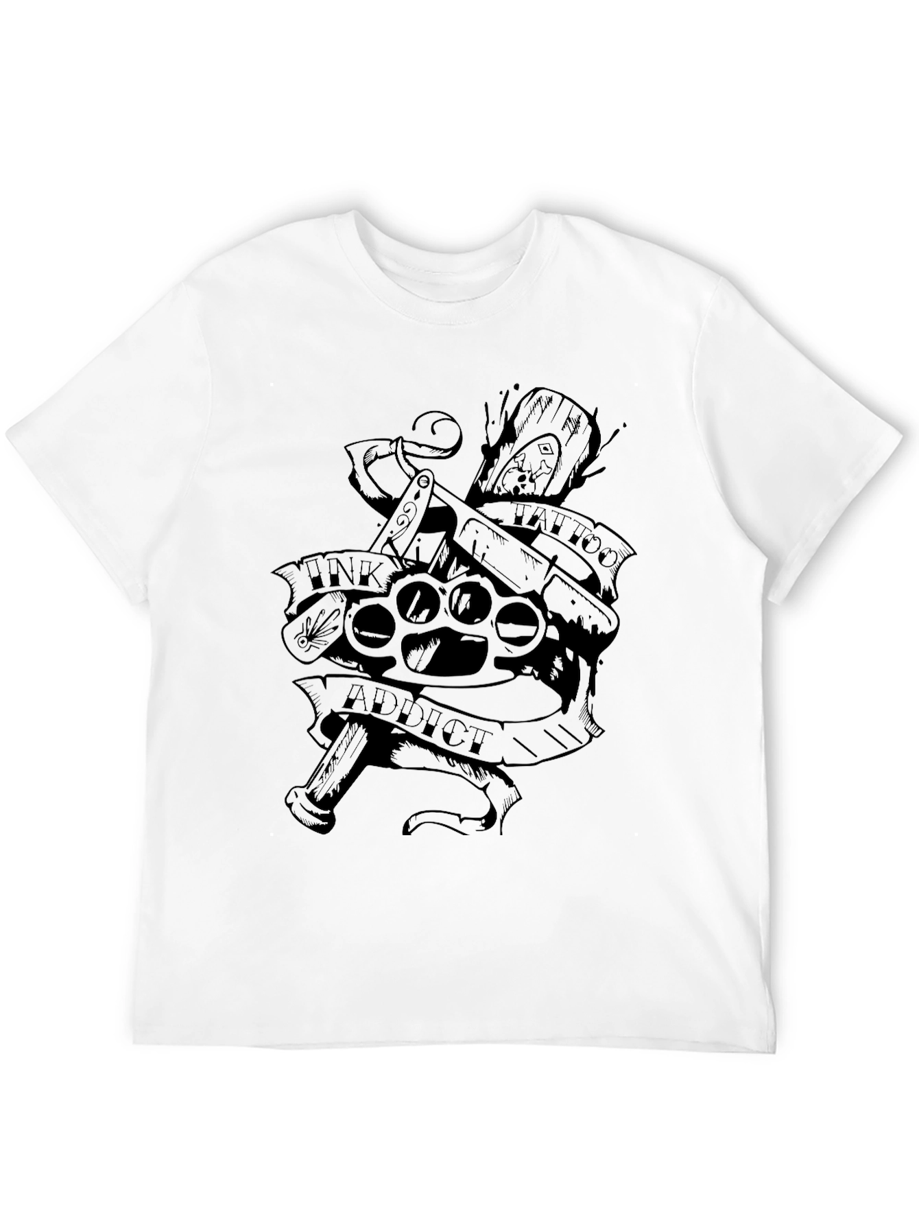 Ink Addict Tattoo T-Shirt - Black Graphic Tee - 12