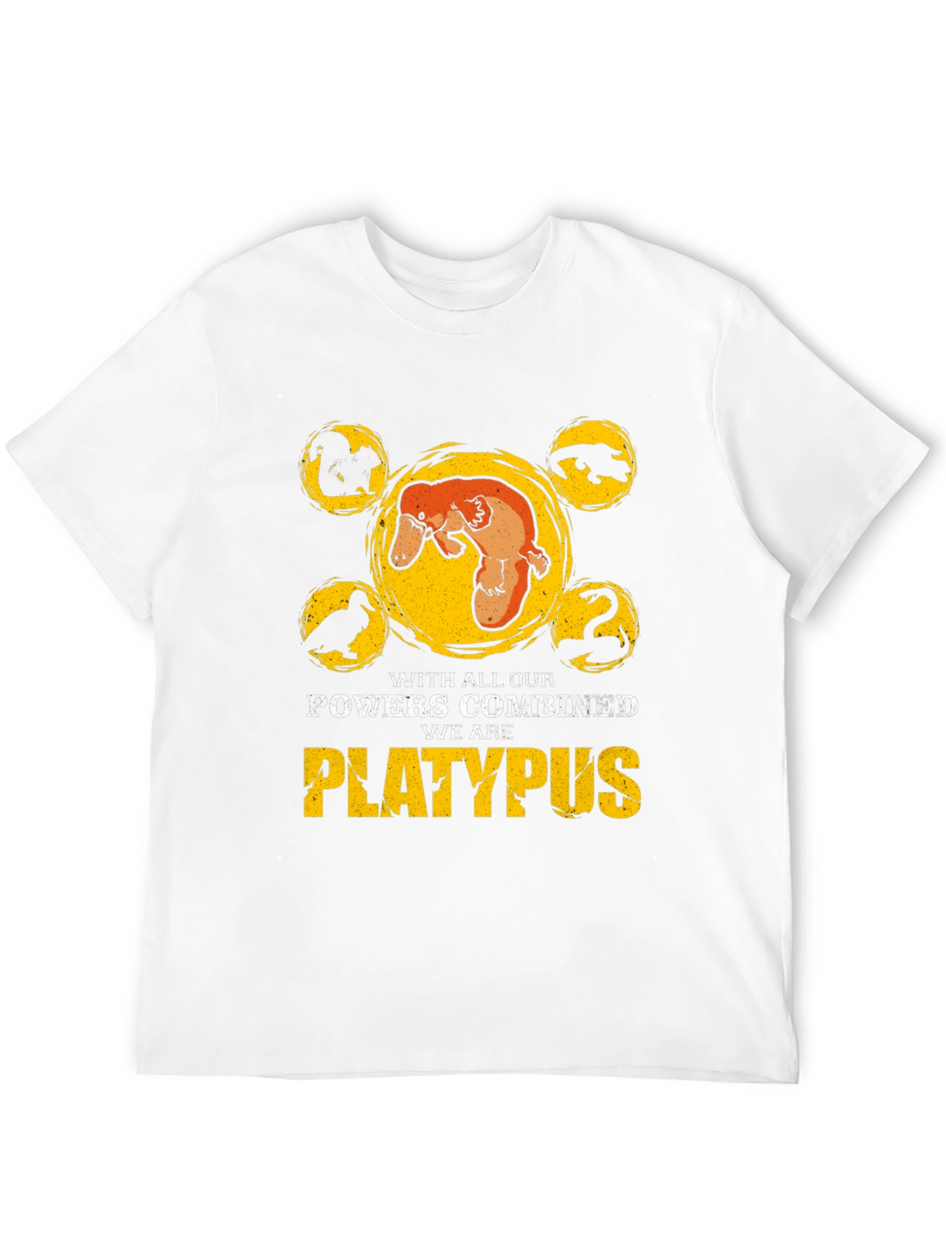 Black Platypus Powers Combined T-Shirt - Black Cotton Tee view 12