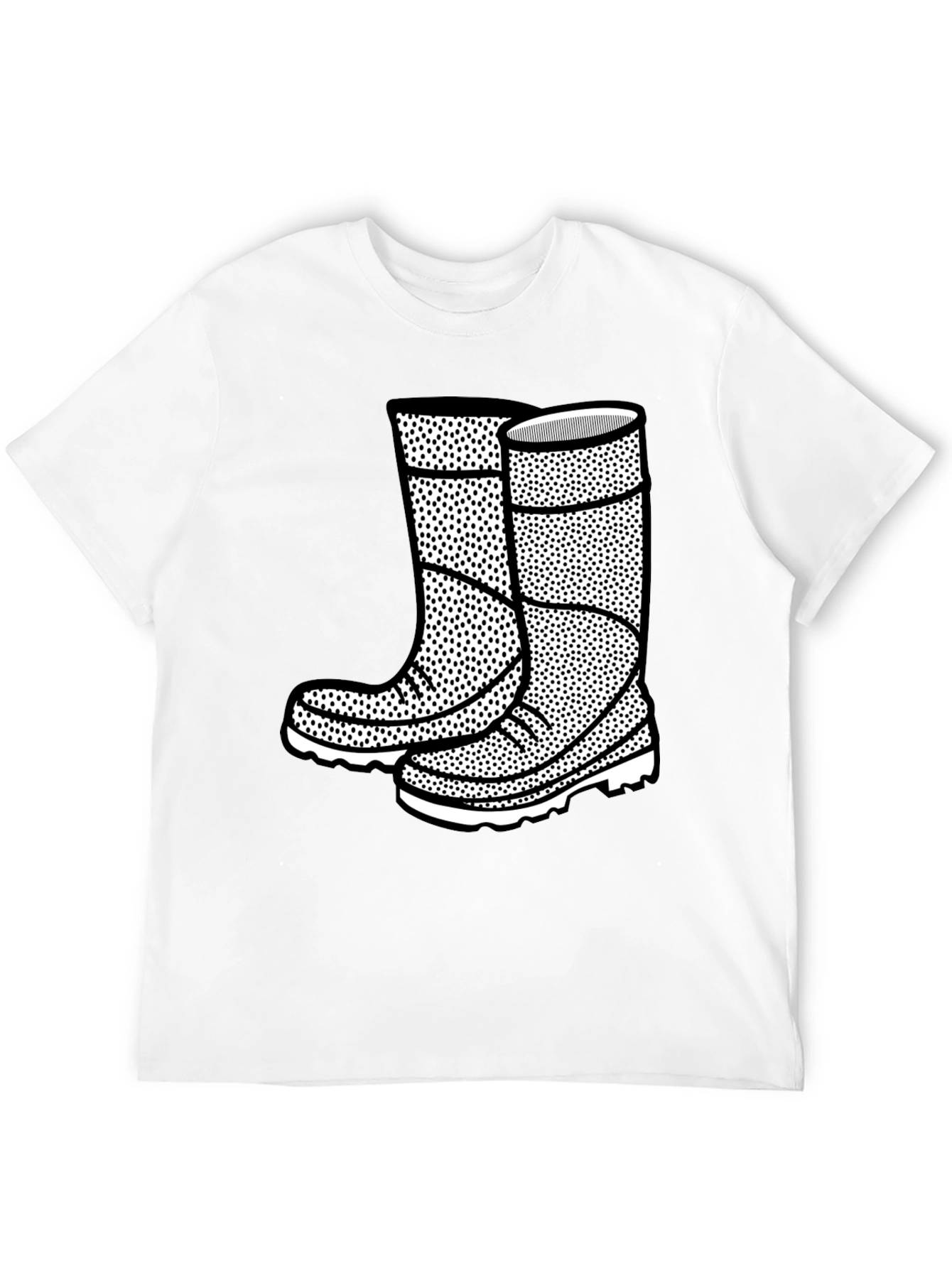 Black Graphic Tee: Rain Boots Design view 12