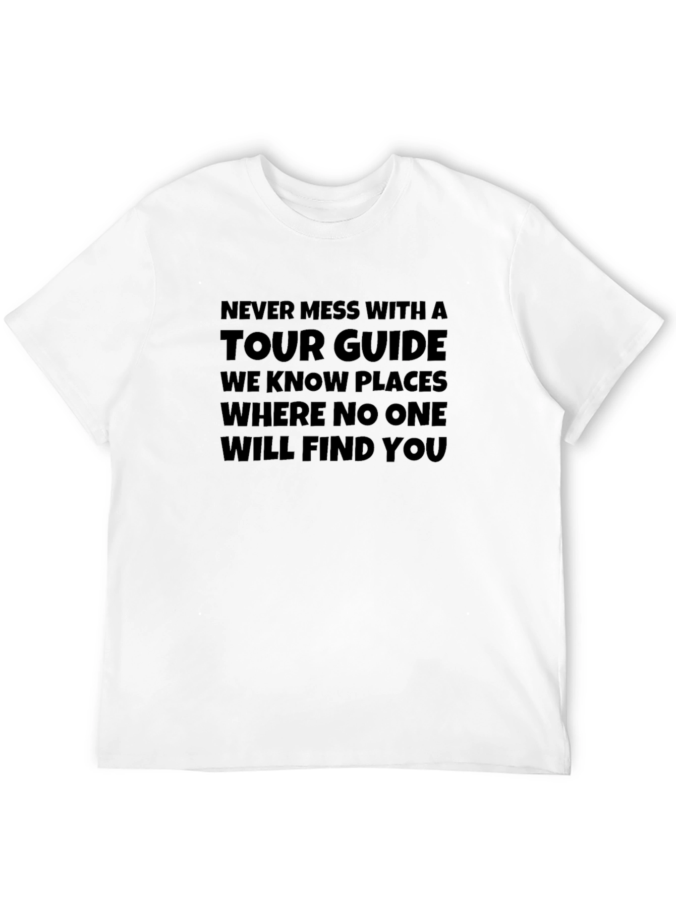 Black Tour Guide Humor Graphic Tee - Black Crew Neck view 12