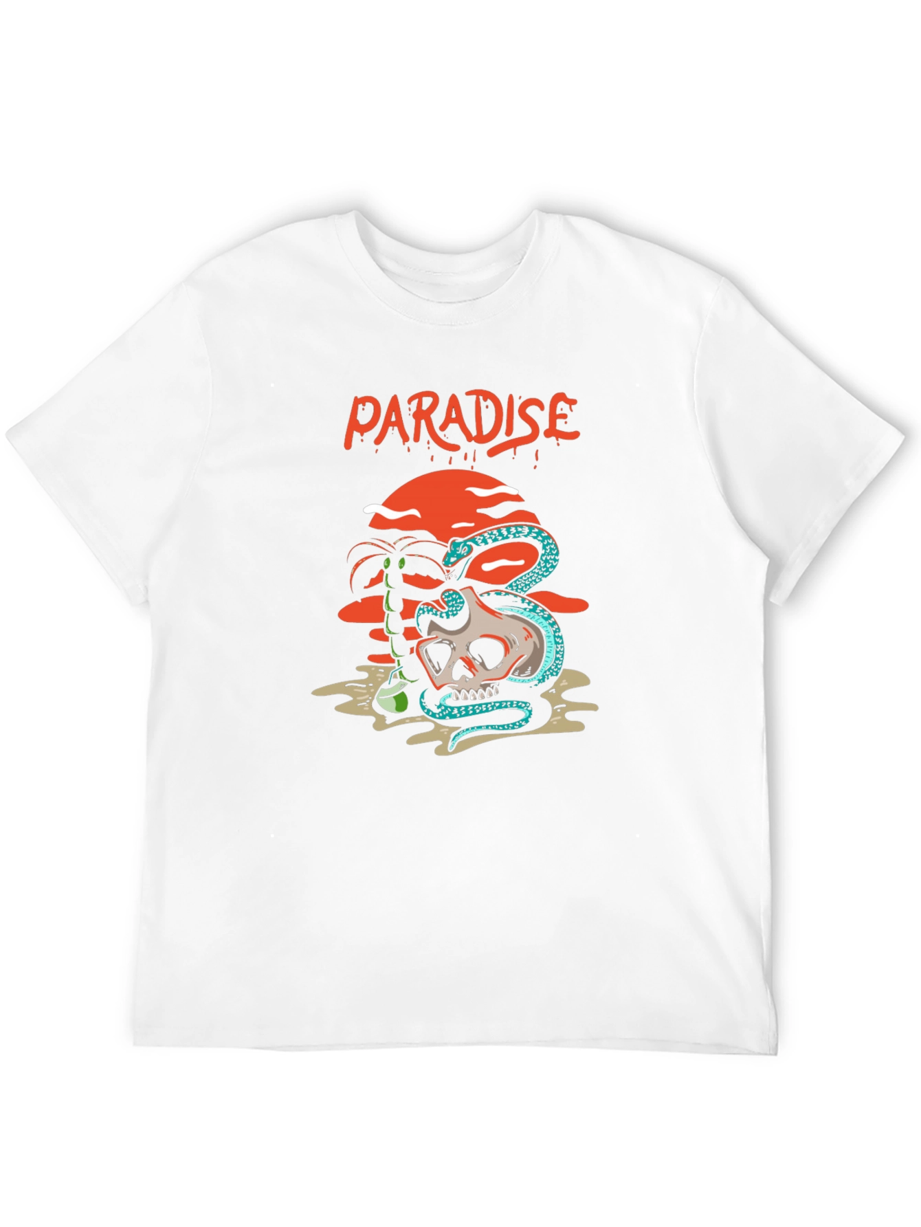 Black Paradise Skull & Snake Graphic Tee view 12