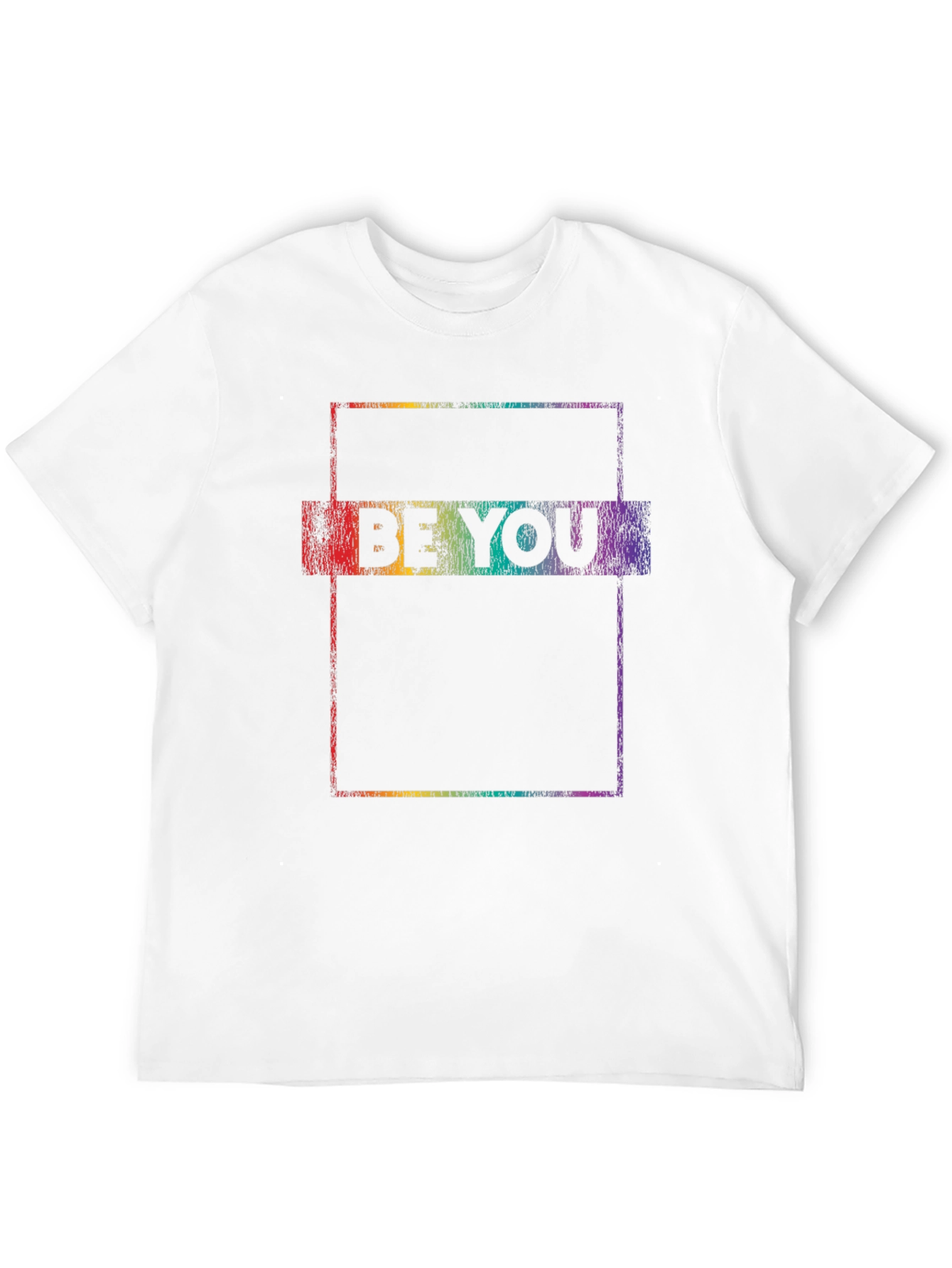 Black Be You Rainbow Graphic Tee - Black Cotton Casual T-Shirt view 12