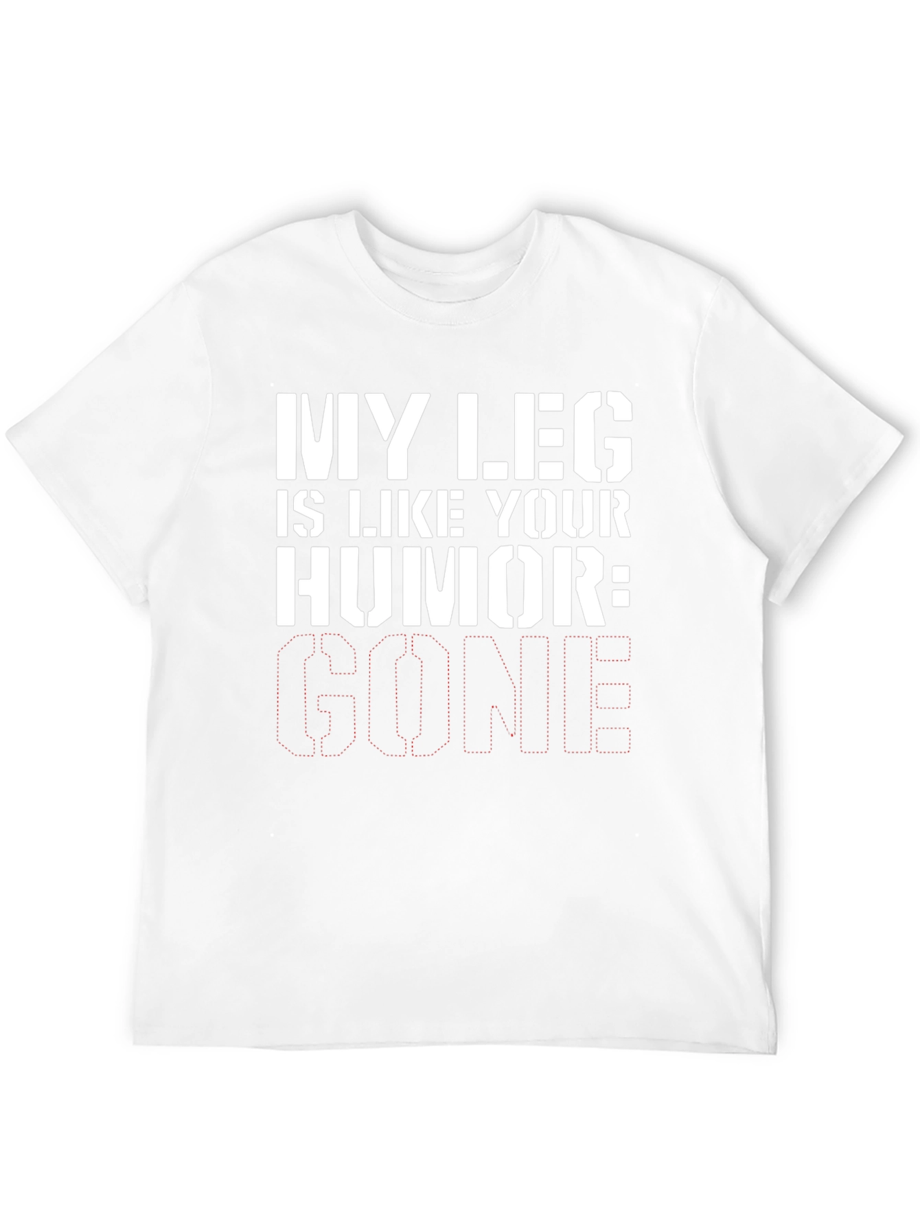 Black Humorous Leg Injury Graphic Tee view 12