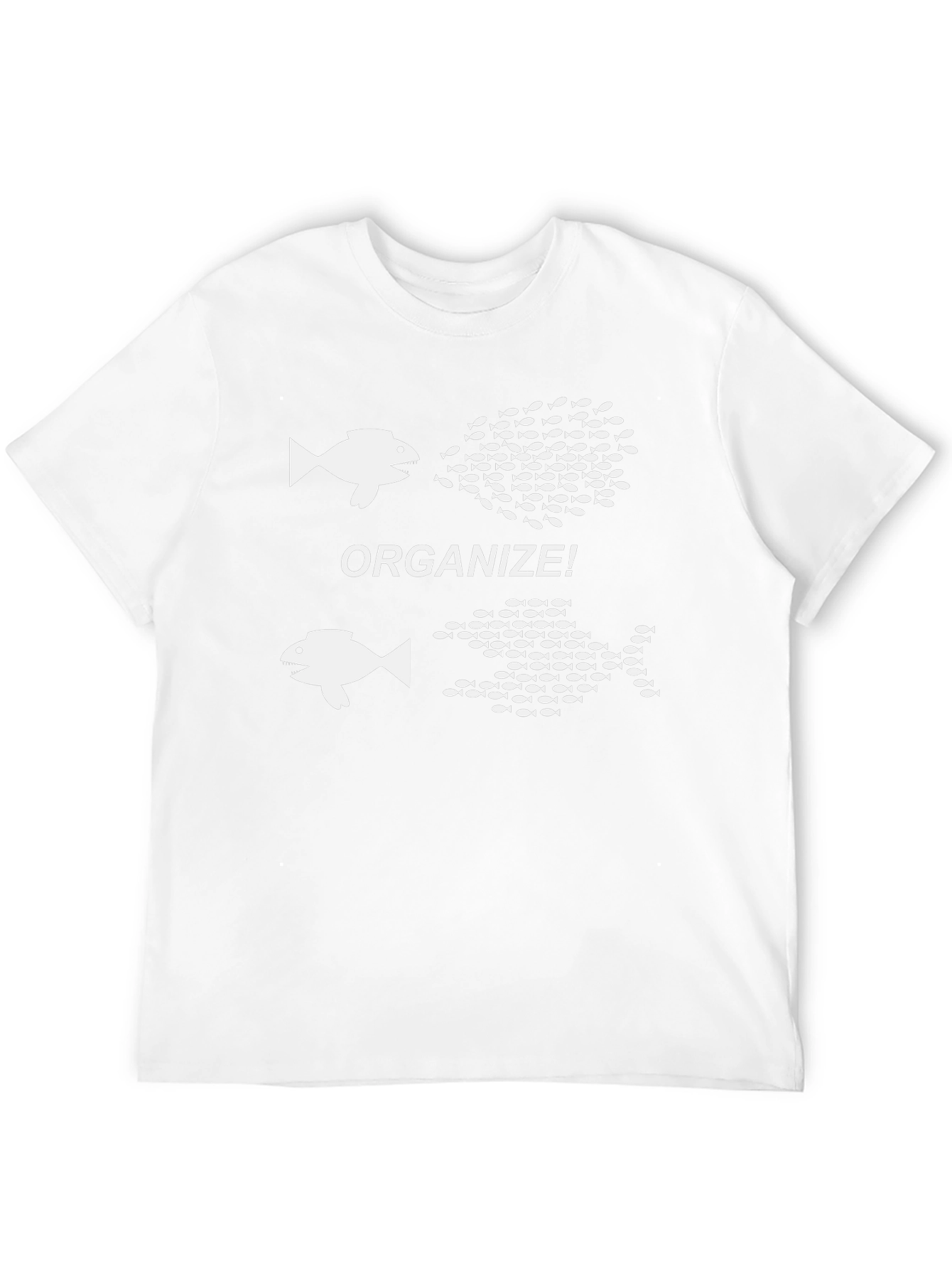 Black Organize! Fish Graphic Print Crew Neck T-Shirt view 12