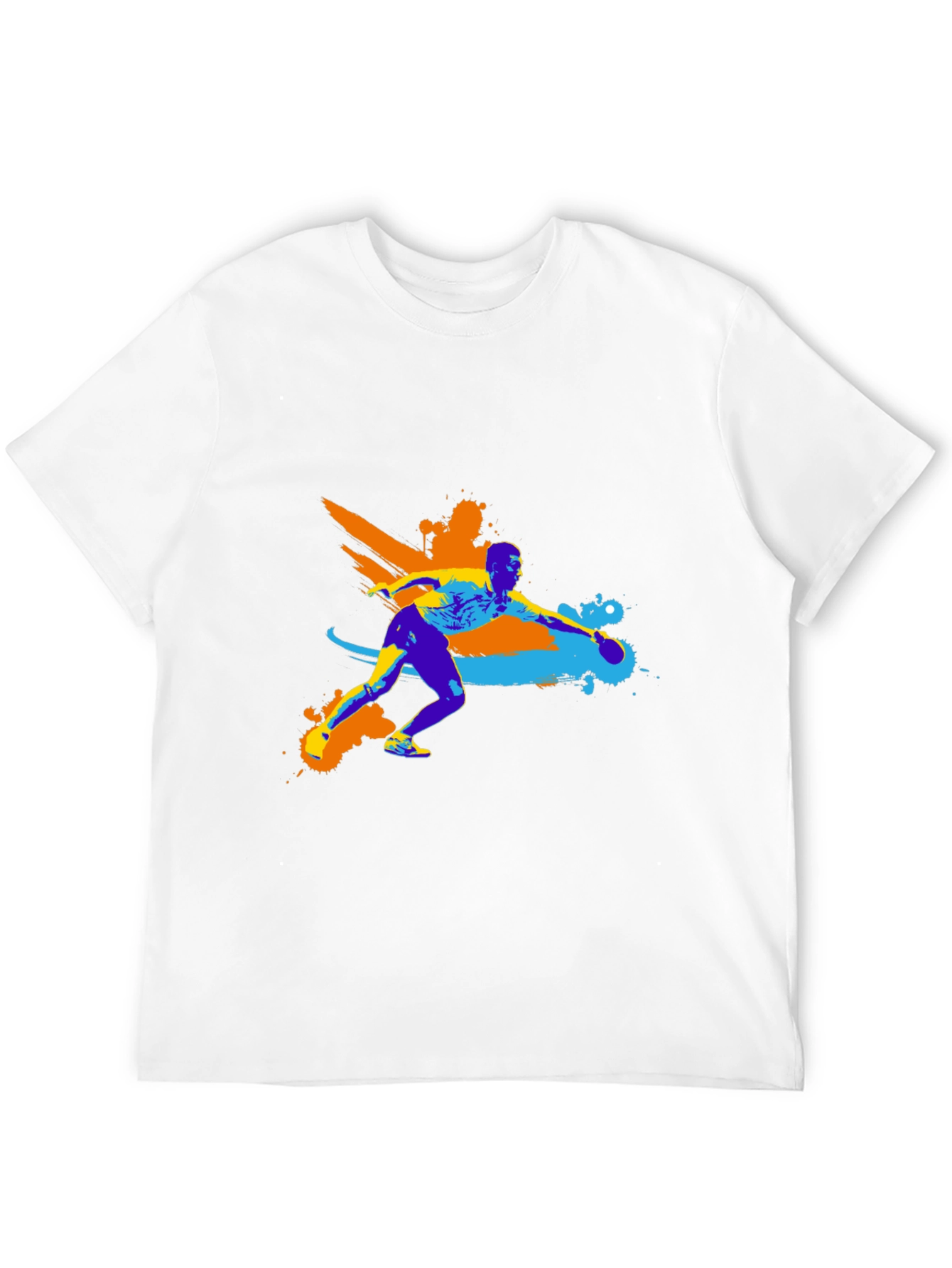 Black Table Tennis Graphic Tee - Black Cotton Blend view 12