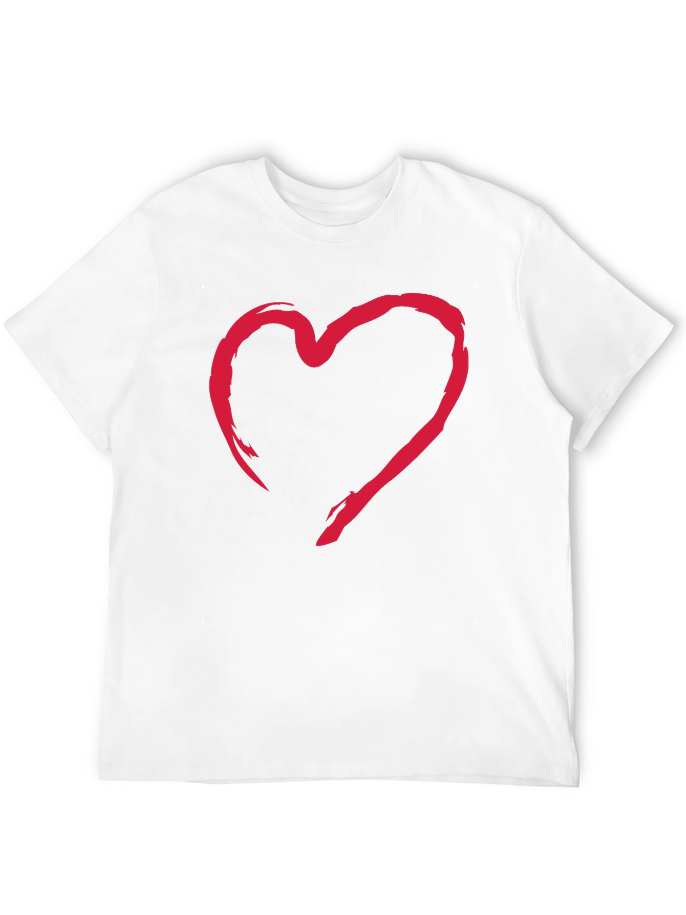 Black Bold Heart Graphic Tee - Black Cotton Casual Shirt view 12